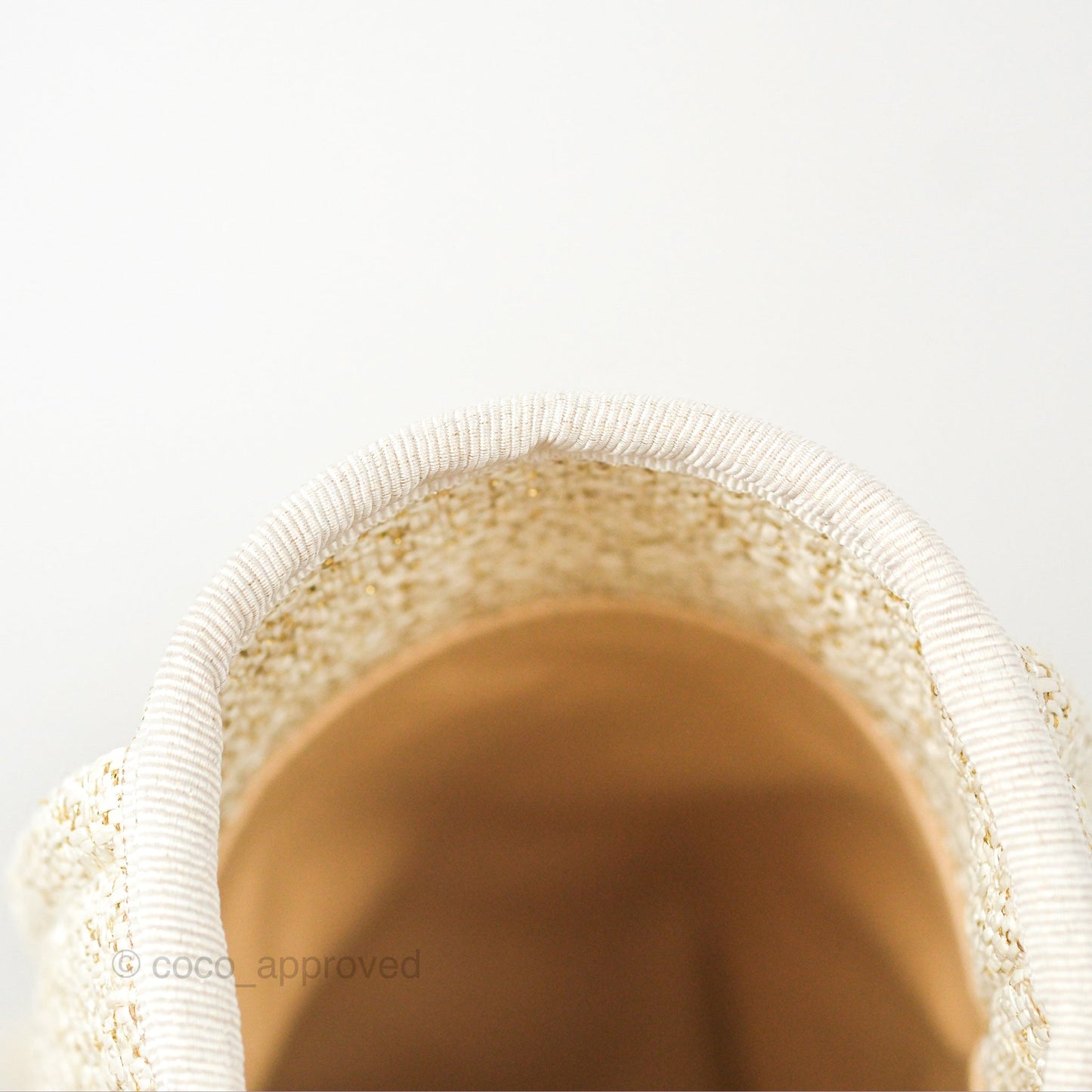 Chanel Medium Deauville Tote Ivory Lurex Boucle Gold Hardware