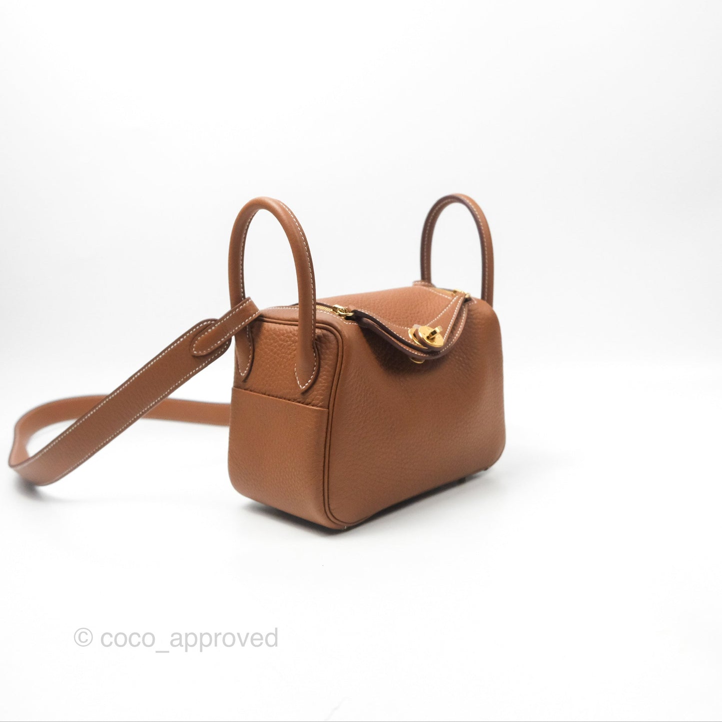 Hermès Mini Lindy 20 Gold Clemence Gold Hardware