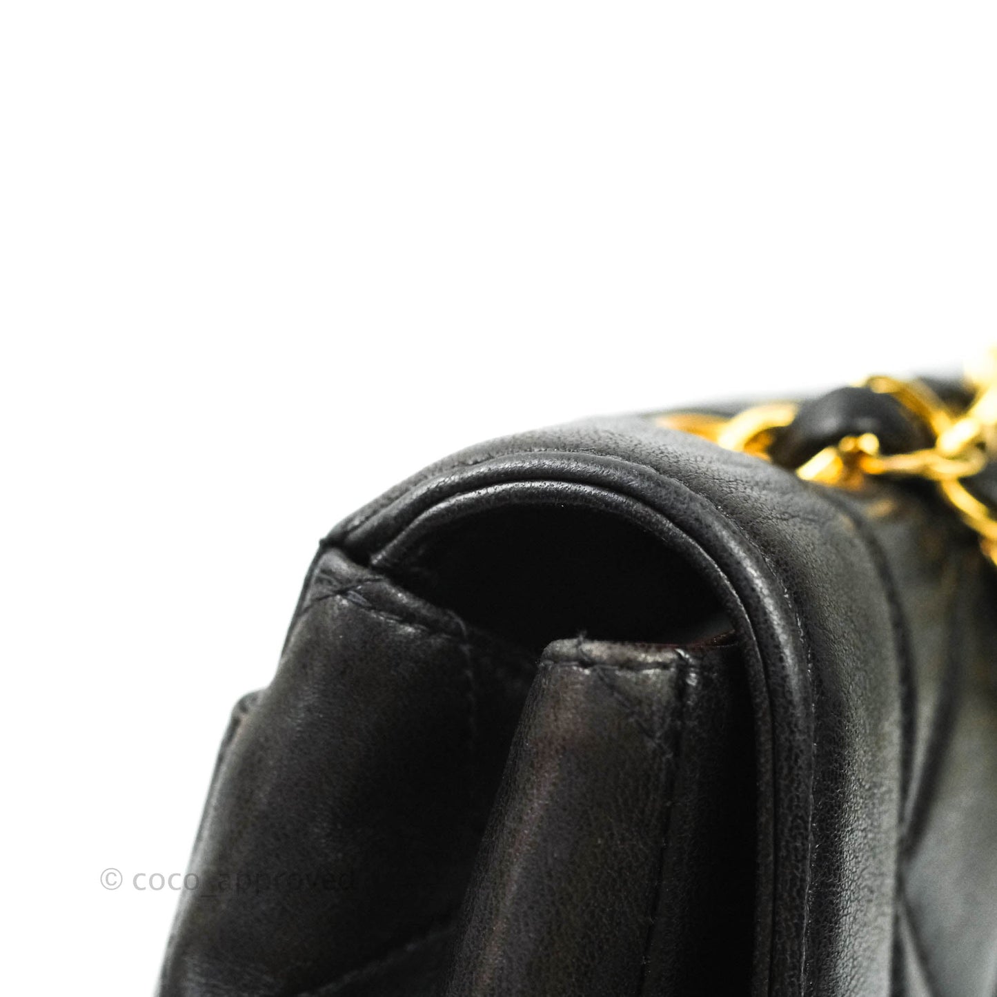 Chanel Vintage Quilted Medium Flap Bag Black Lambskin 24K Gold Hardware