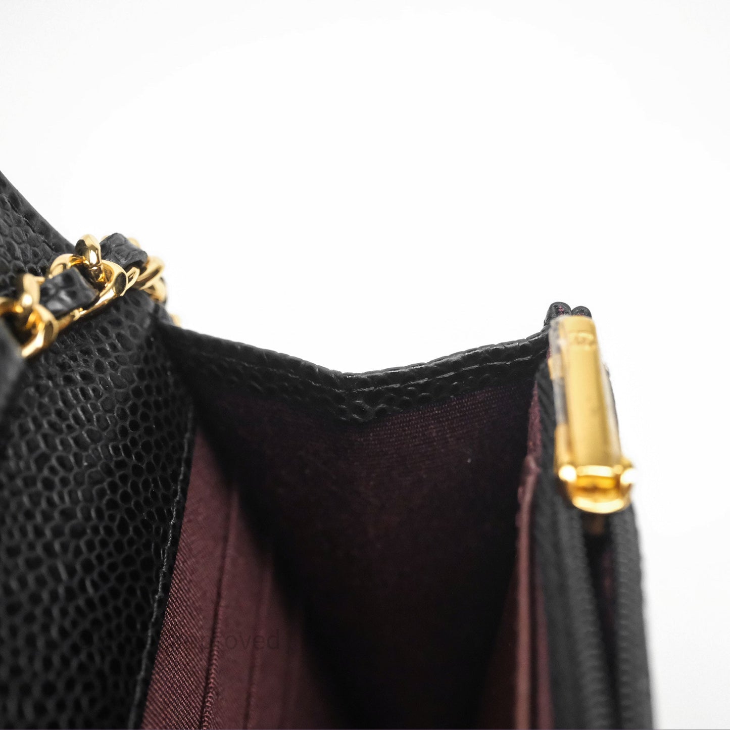 Chanel Classic Quilted Wallet On Chain WOC Black Caviar Gold Hardware