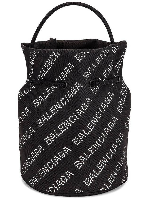 Luxury Balenciaga Crystal Logo Allover Mini Cross Bag Black