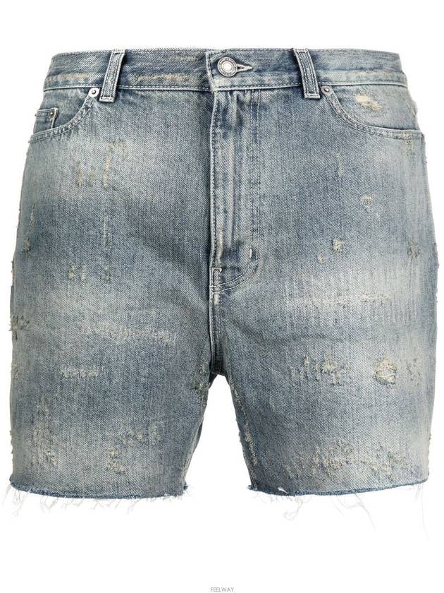 Luxury Saint Laurent Men's California Denim Shorts Blue