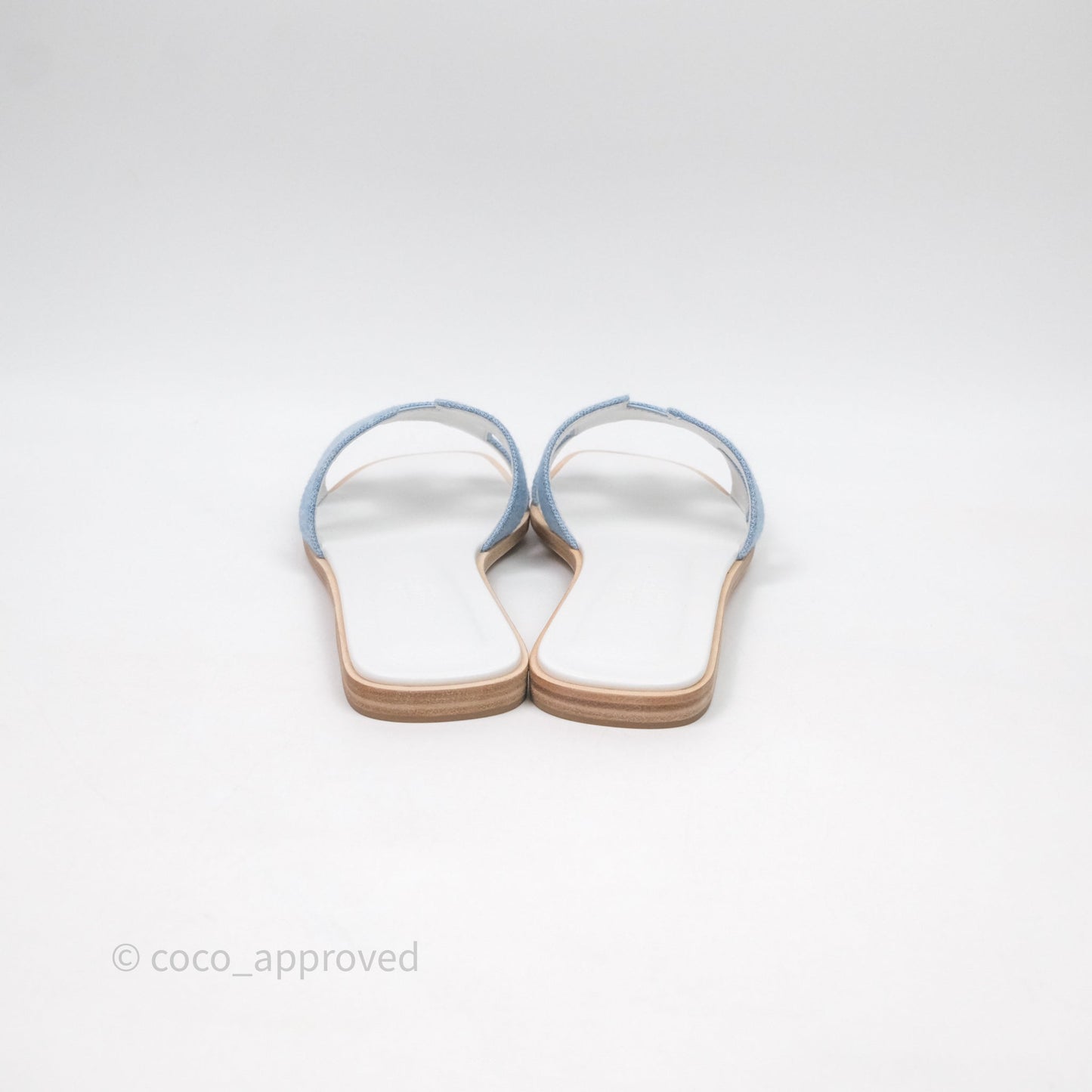 Hermes Oran Sandal Bleu Clair Size 36