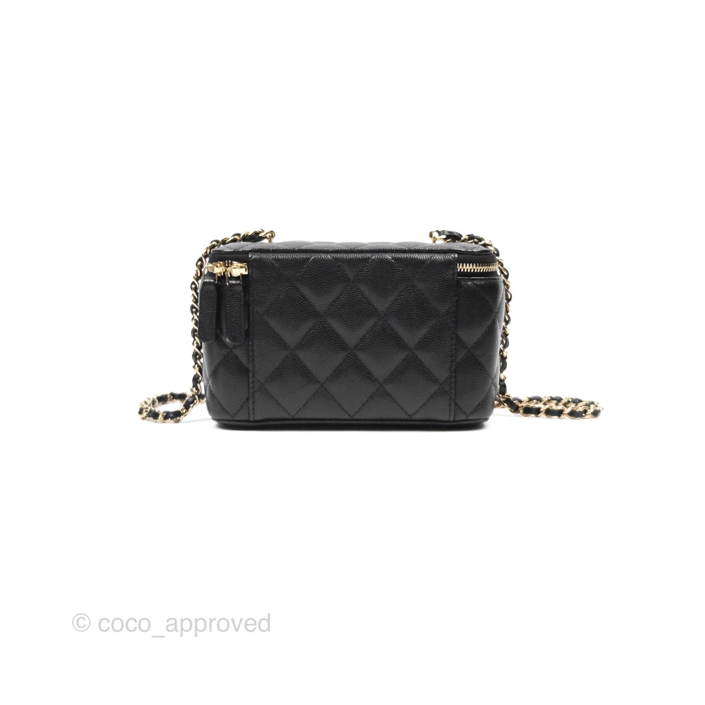 Chanel Vanity Rectangular Black Caviar Gold Hardware