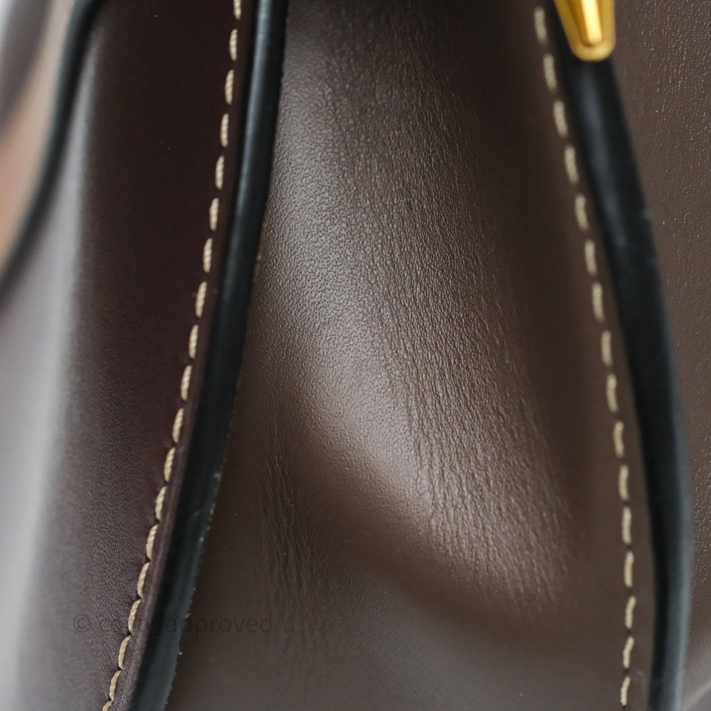 Loewe Small Gate Bag Smooth Calfskin Burgundy Tan Brown