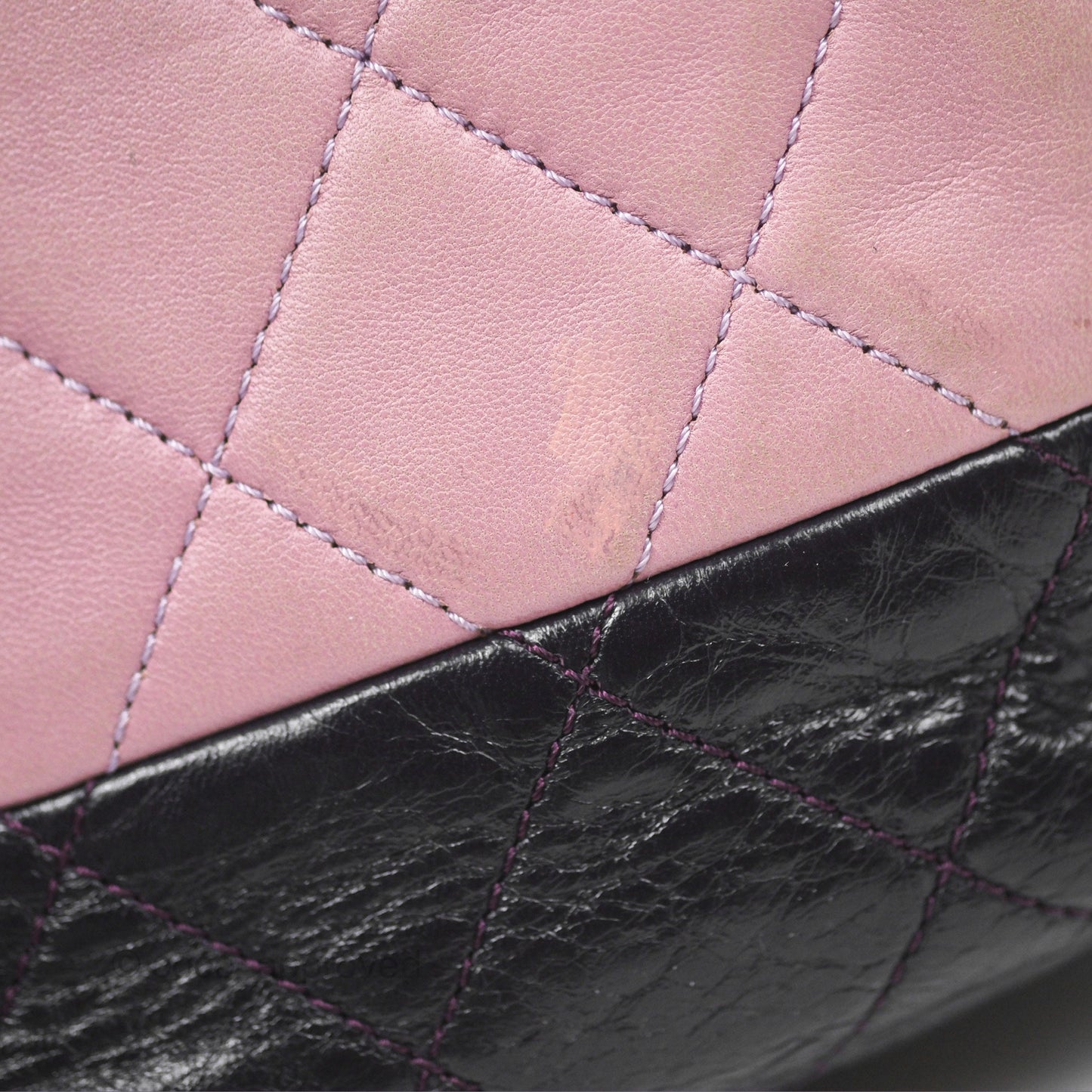 Chanel Medium Bicolor CC Chain Flap Pink/Black Lambskin Silver Hardware