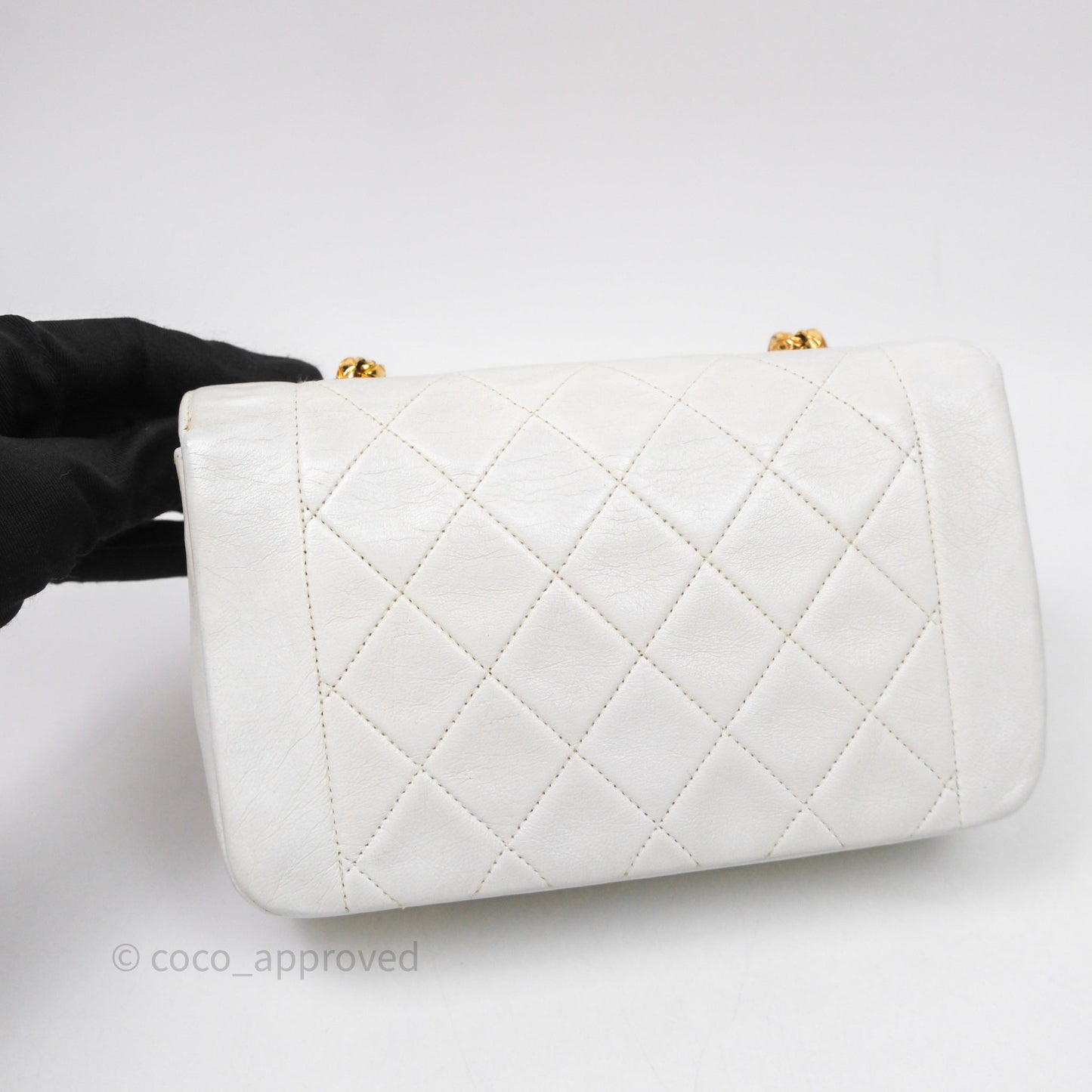 Chanel Vintage Mini Bijoux Chain Flap Bag White Gold Hardware