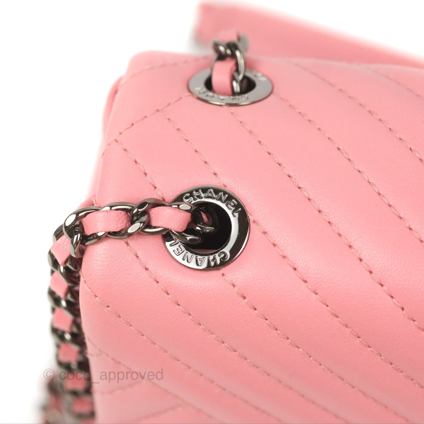 Chanel Small CC Crossing Flap Pink Lambskin Gun Metal Hardware