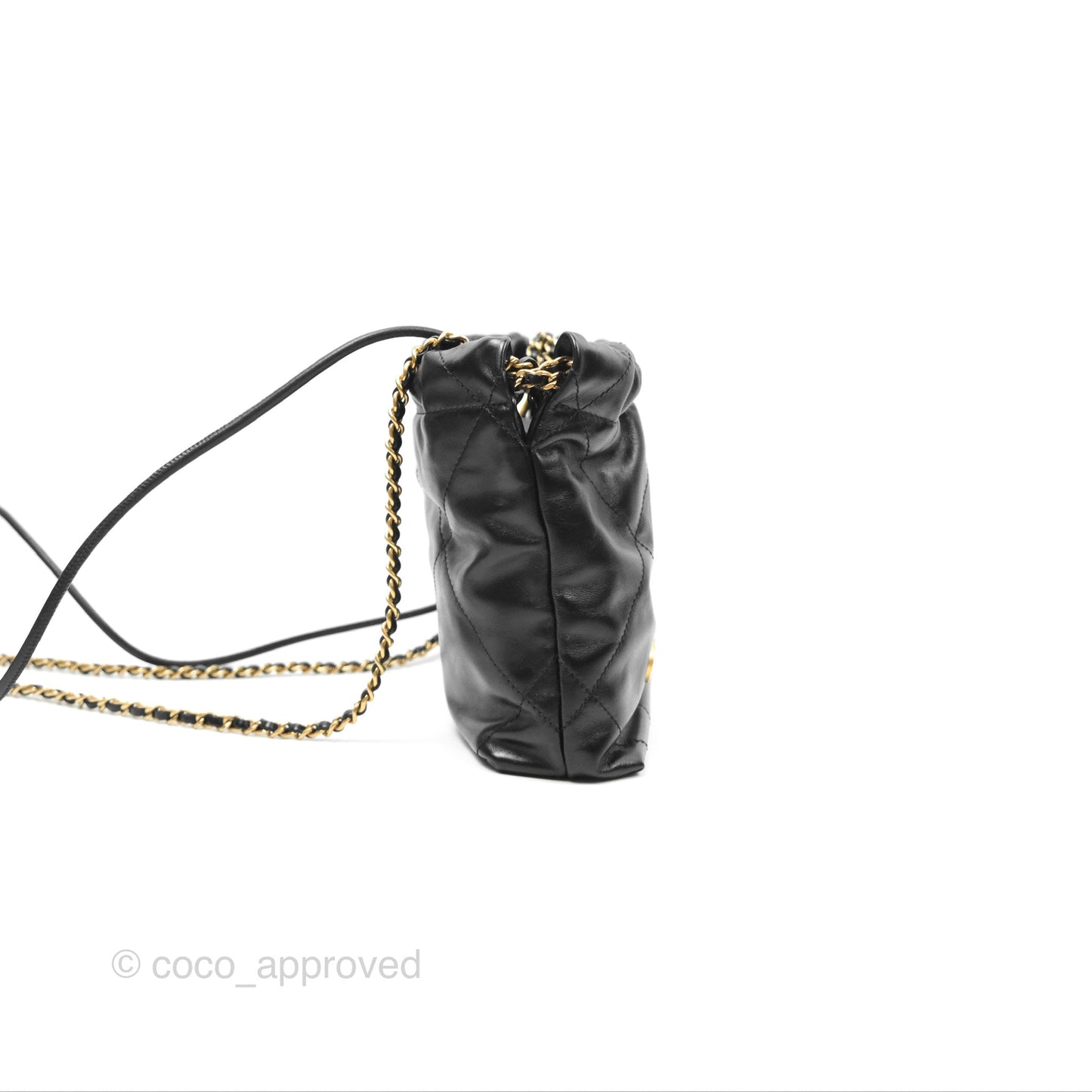 Chanel 22 Mini Bag Black Shiny Crumpled Calfskin