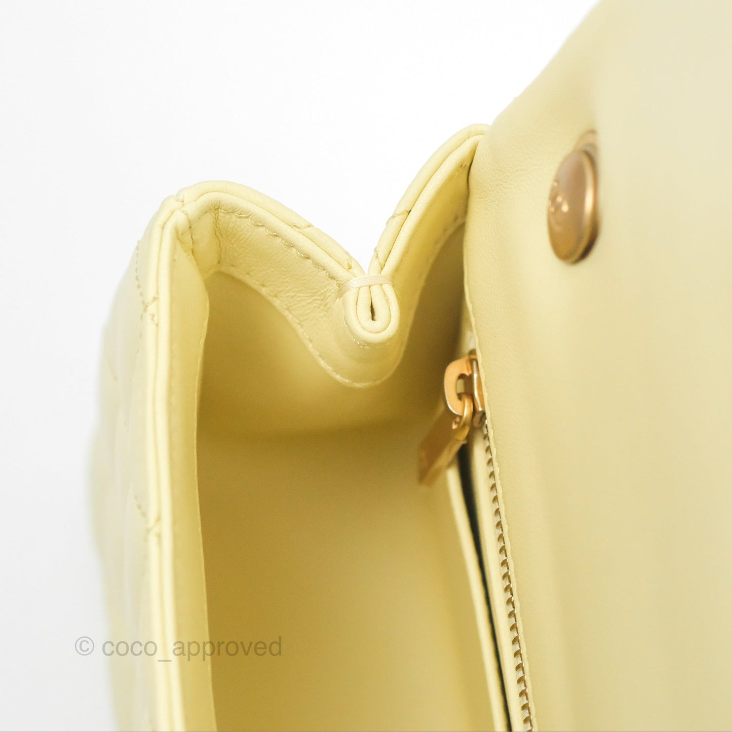 Chanel Mini Rectangular Flap with Camellia Adjustable Chain Yellow Lambskin Aged Gold Hardware 23S