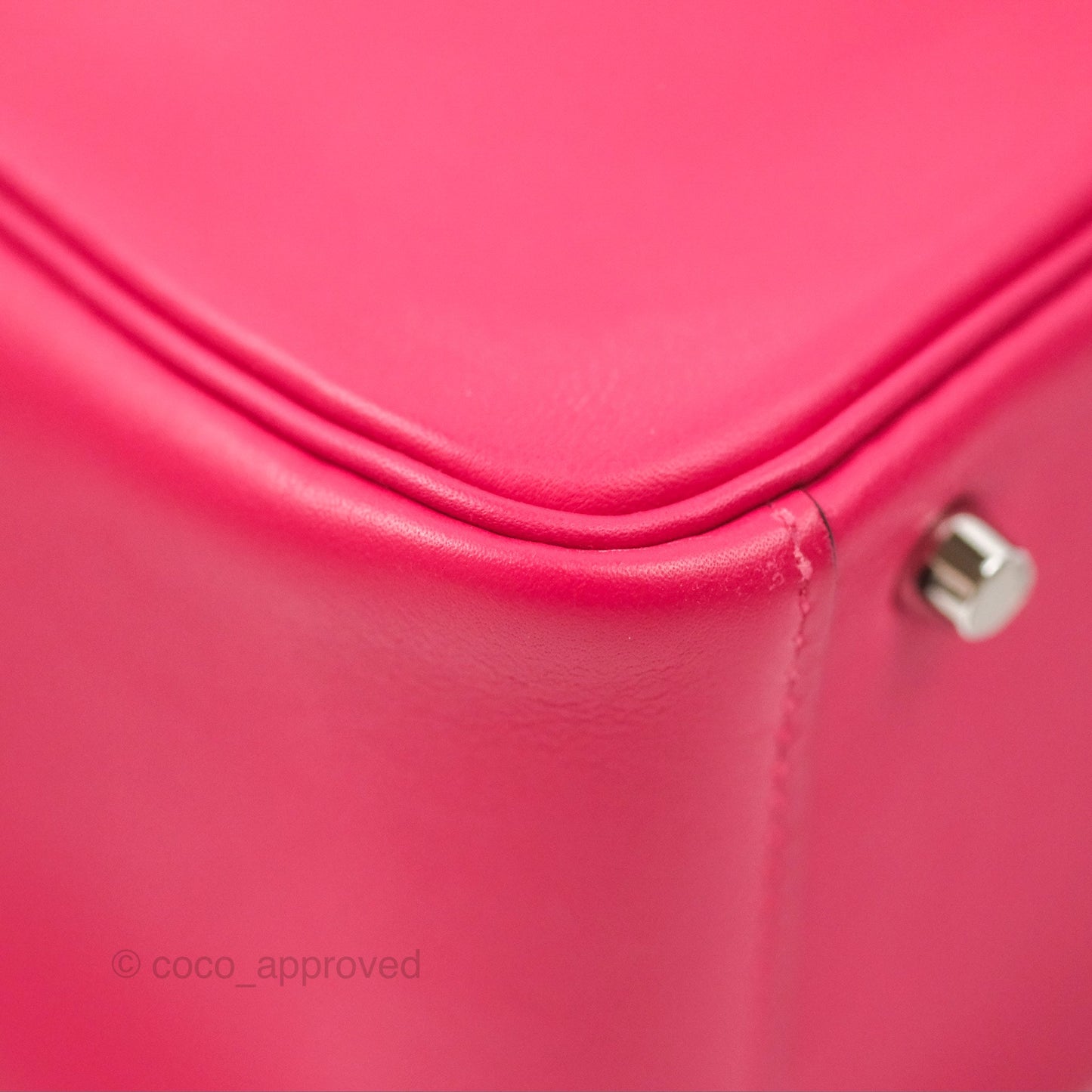 Hermès Mini Lindy 20 Framboise / Rouge Sellier Swift Palladium Hardware