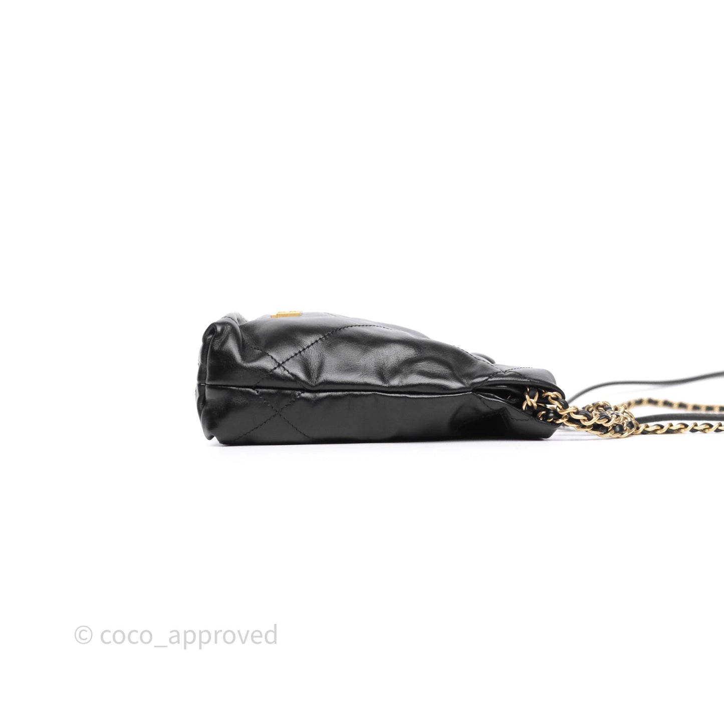 Chanel 22 Mini Bag Black Crumpled Calfskin
