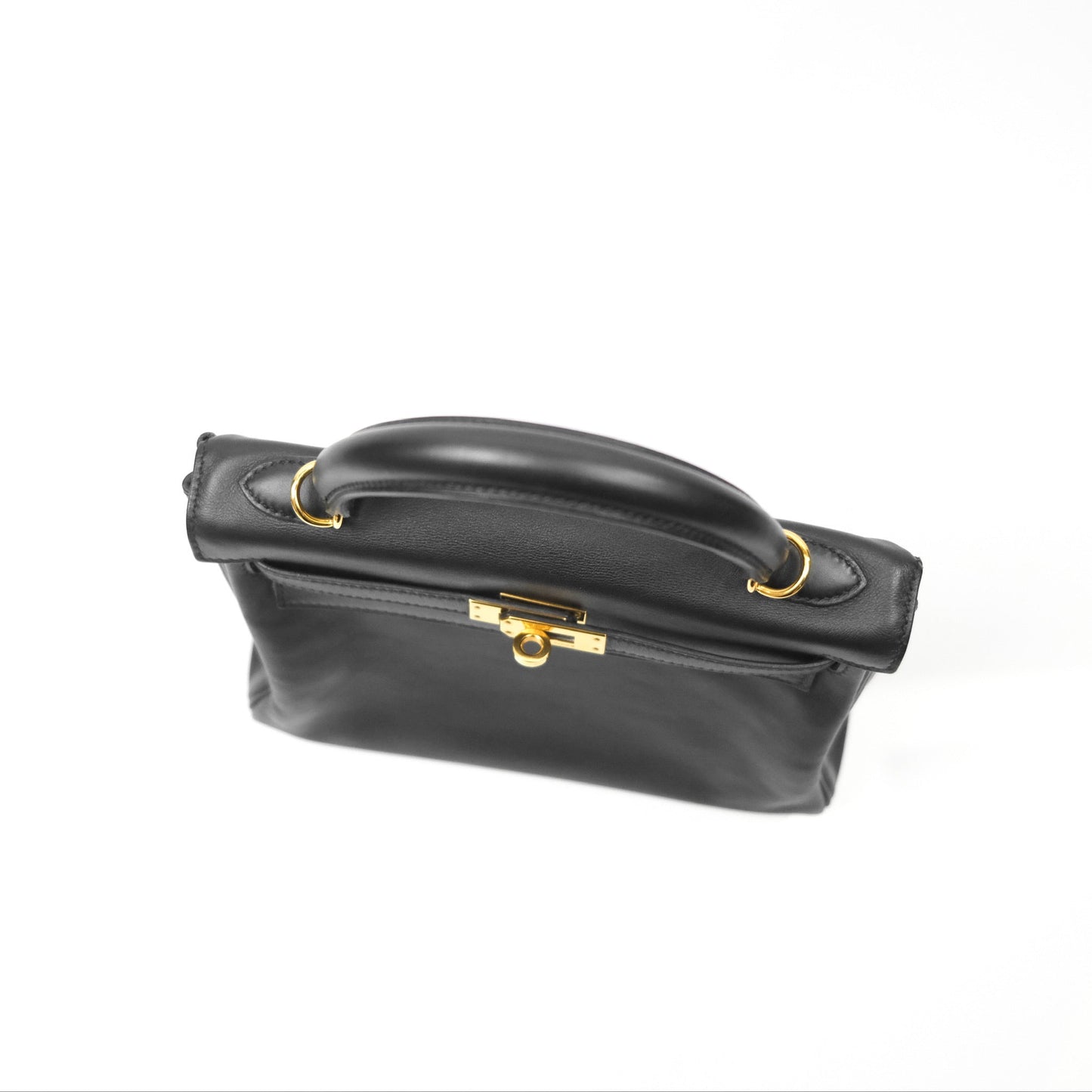 Hermès Retourne Kelly 25 Black Noir 89 Swift Gold Hardware