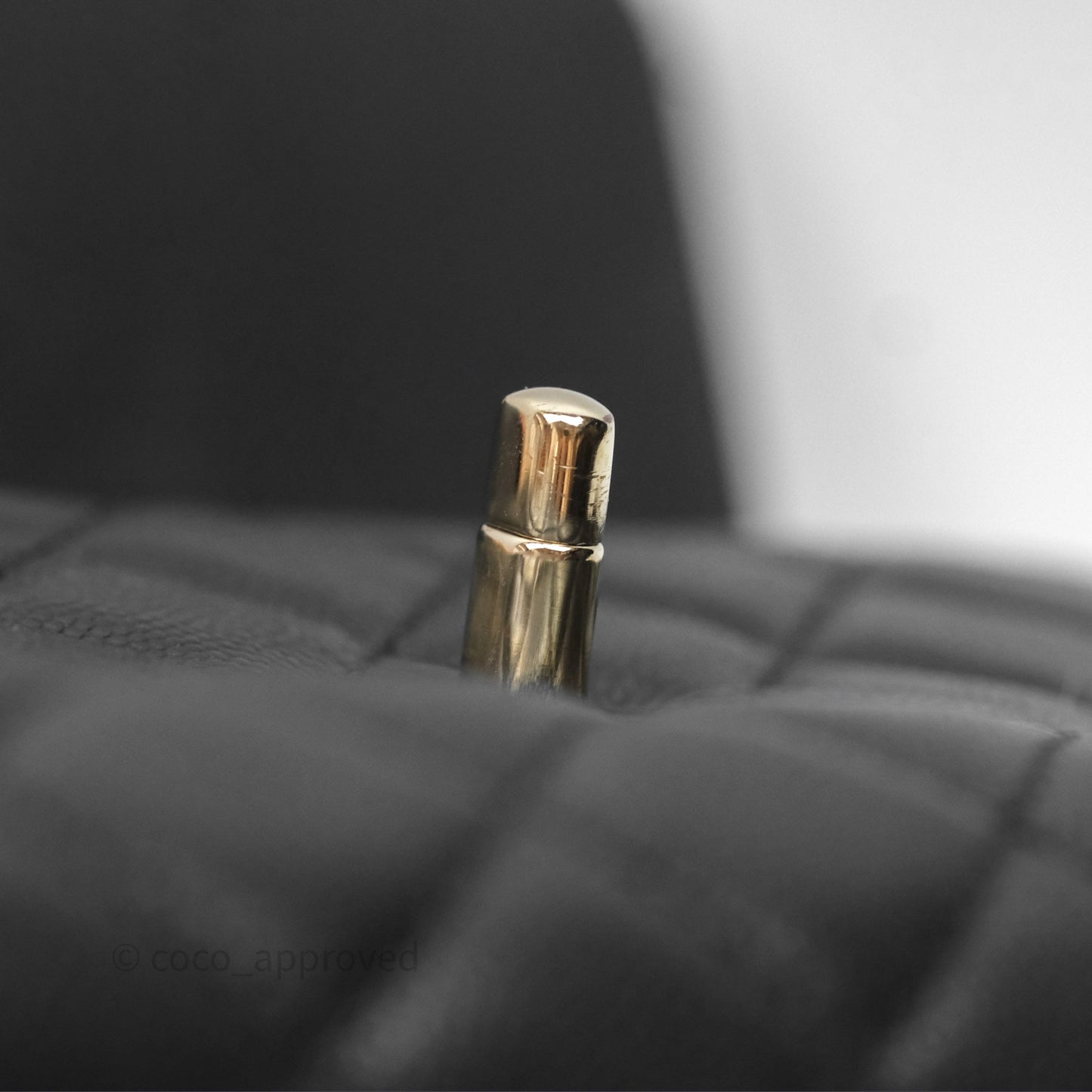 Chanel Small Coco Handle Quilted Black Caviar Gold Hardware