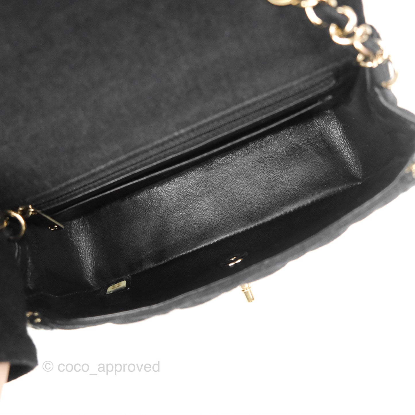 Chanel Mini Rectangular Flap Bag Black Denim Braided Gold Hardware 18A