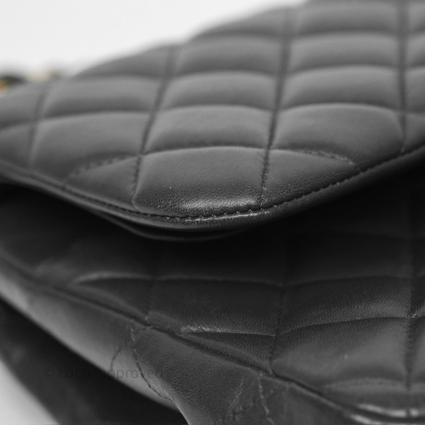 Chanel Jumbo Double Flap Dark Grey Lambskin Brushed Gold Hardware⁣⁣