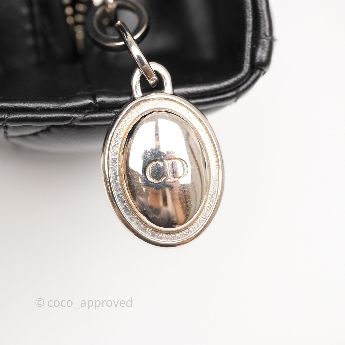 Christian Dior Medium Lady Dior Black Lambskin Silver Hardware