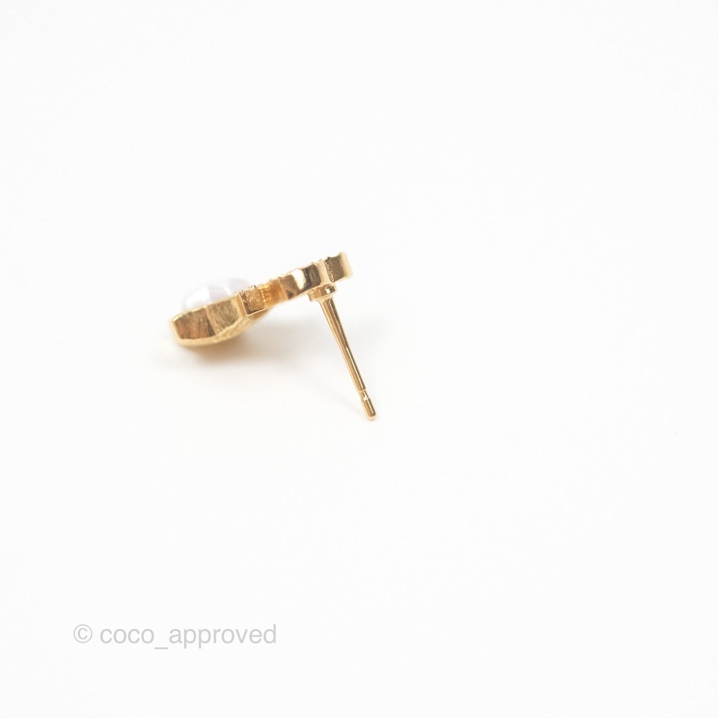Chanel Crystal CC Star Earrings Gold Tone 24C