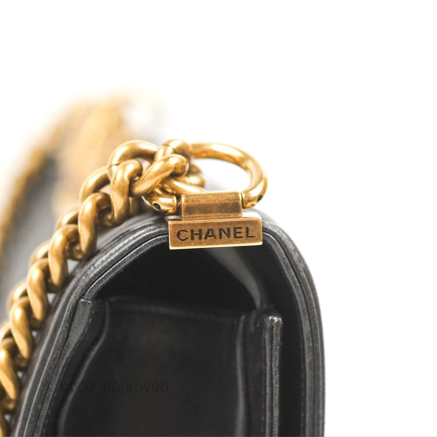 Chanel Quilted Medium Boy Black Lambskin Aged Gold Hardware