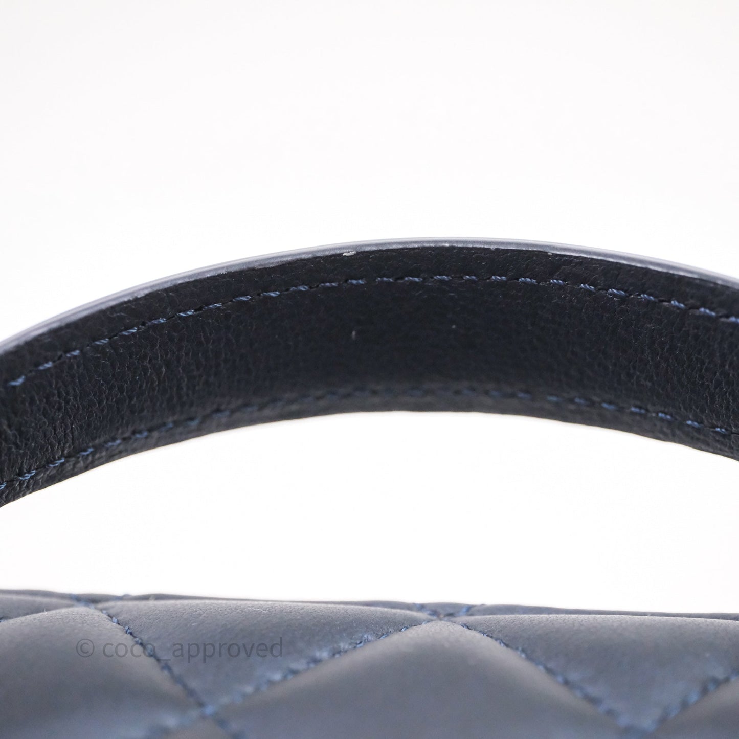 Chanel Top Handle Vanity Irdescent Navy Lambskin Gold Hardware