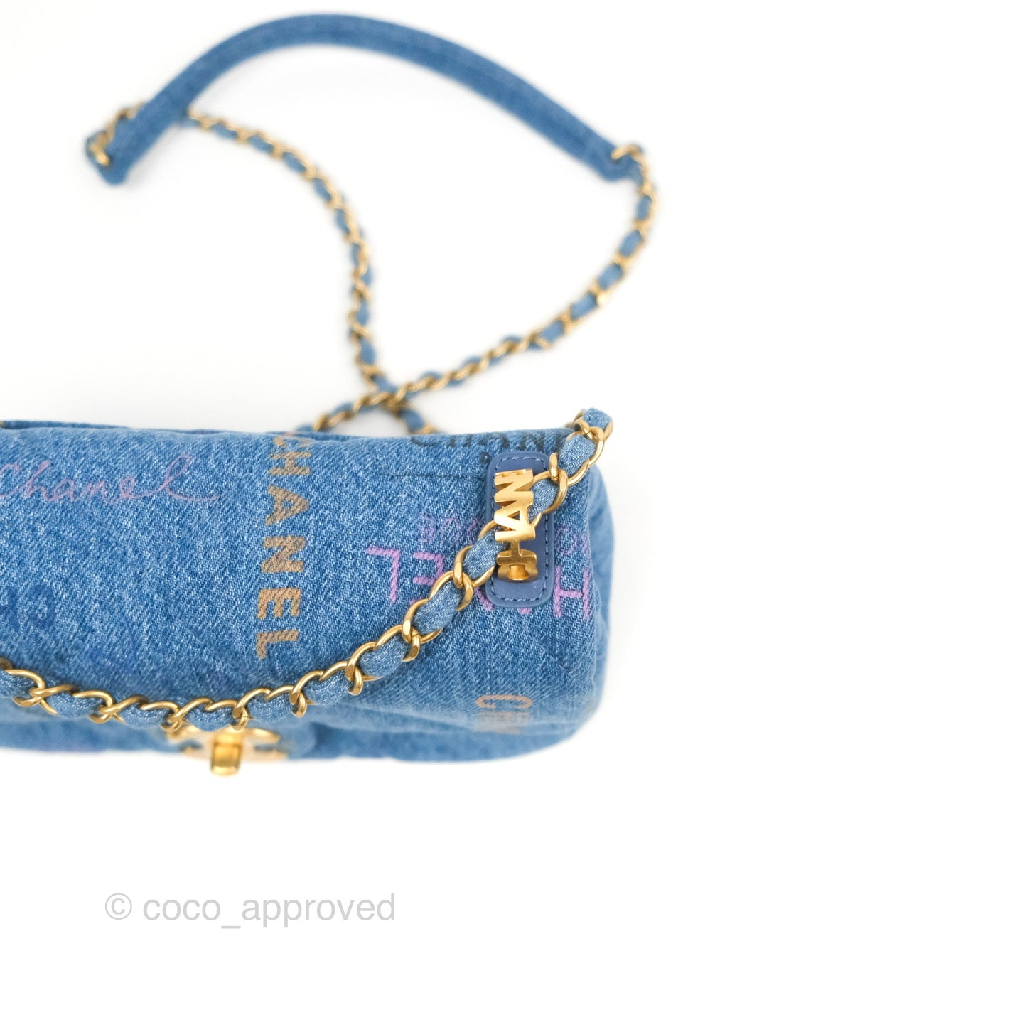 Chanel Quilted Small Denim Mood Flap Blue Multicolor 22P