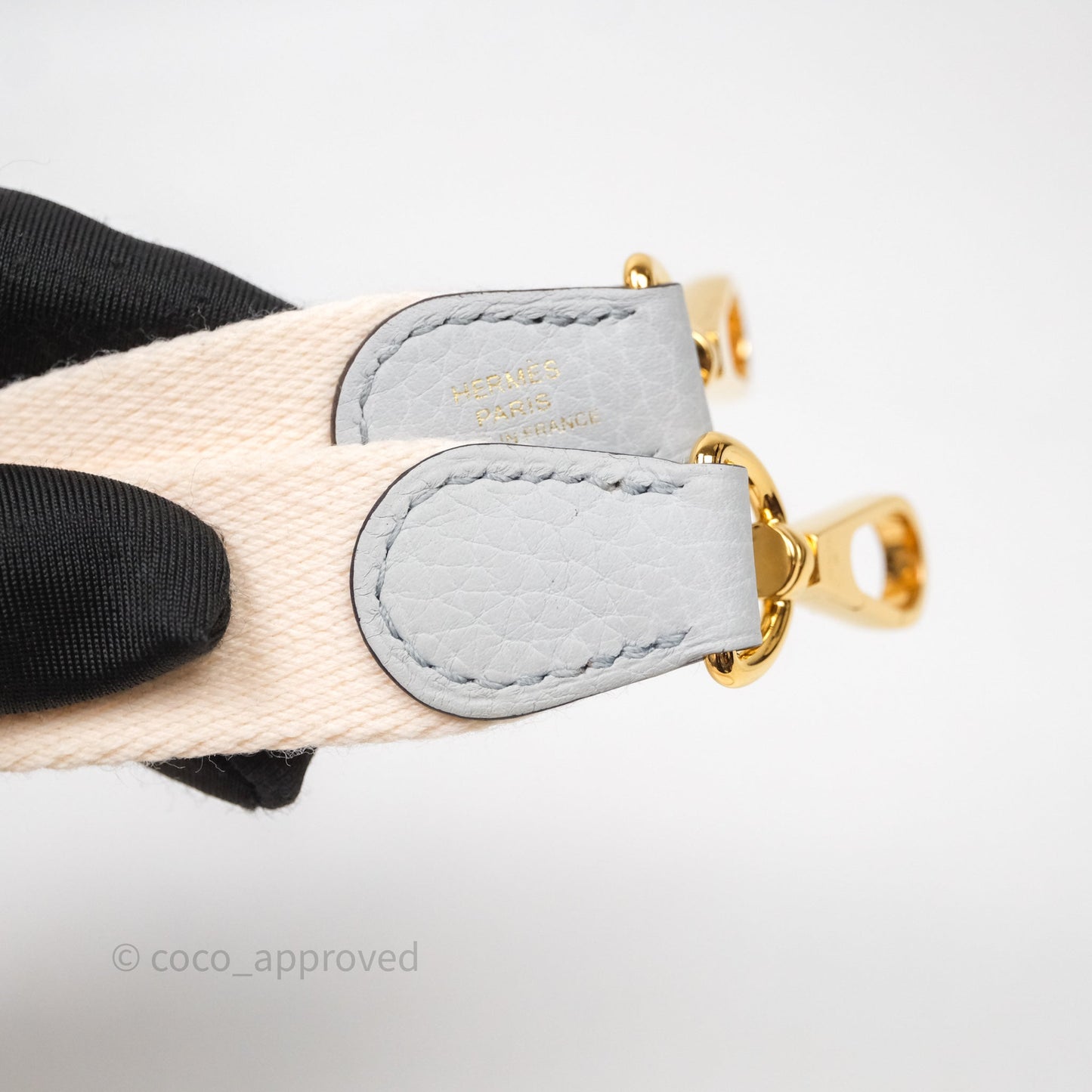 Hermès Mini Evelyne 16 Bleu Pale 08 Clemence Gold Hardware