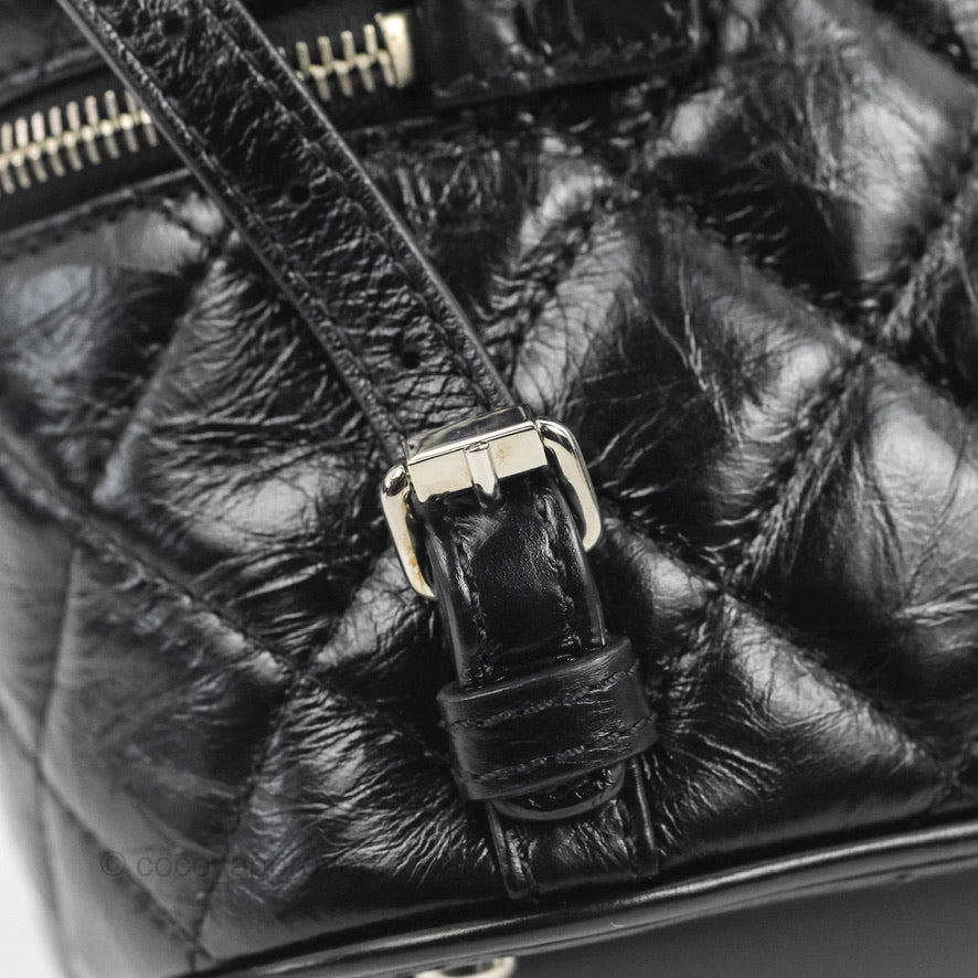 Chanel Aquarium PVC Backpack Black Crumpled Calfskin Silver Hardware
