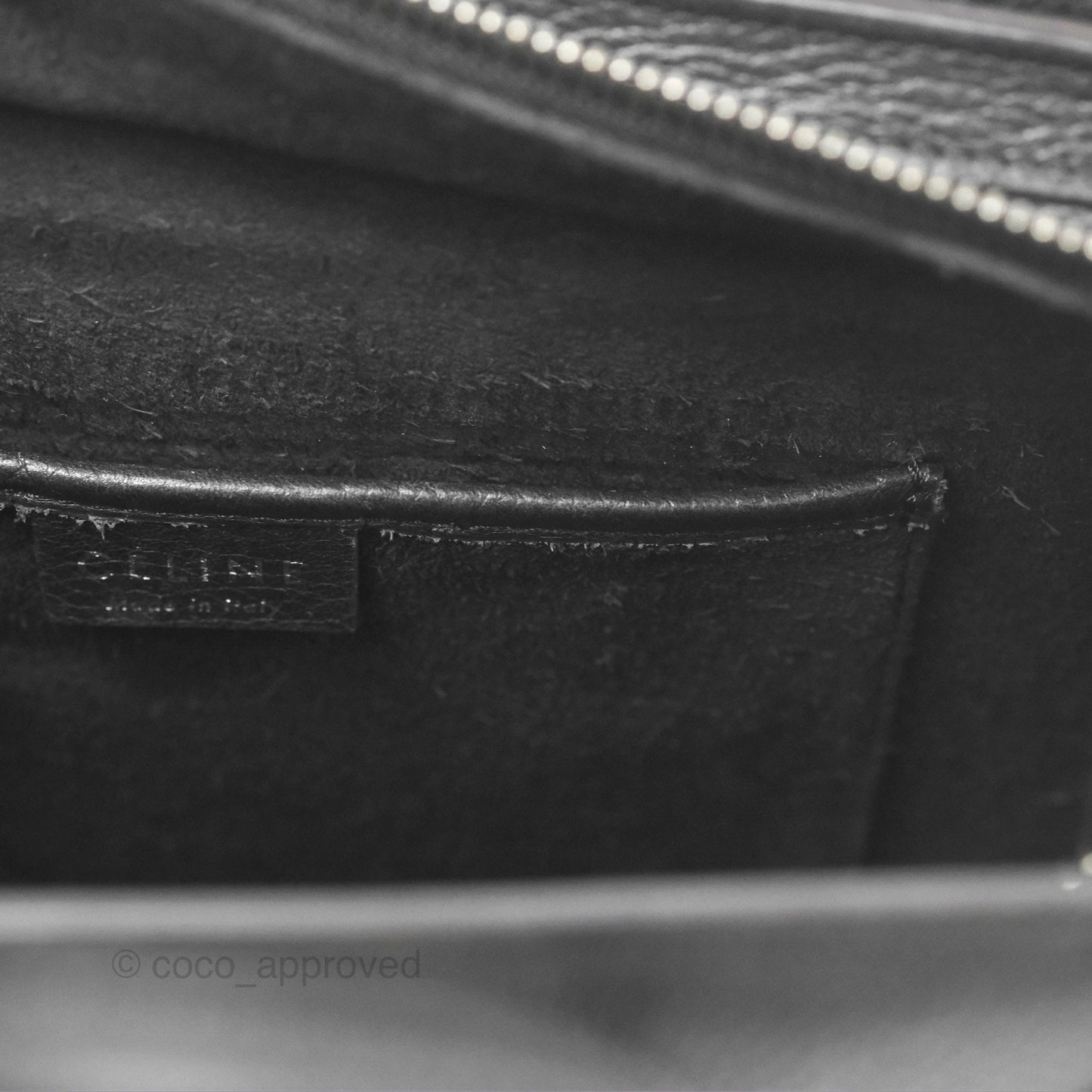 Celine Nano Luggage Bag Black Drummed Calfskin