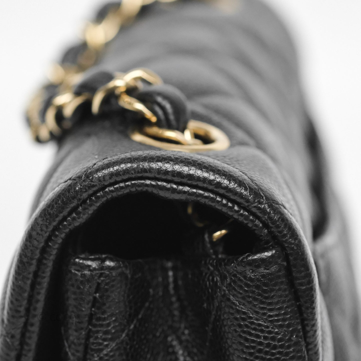 Chanel Mini Rectangular Quilted Black Caviar Gold Hardware