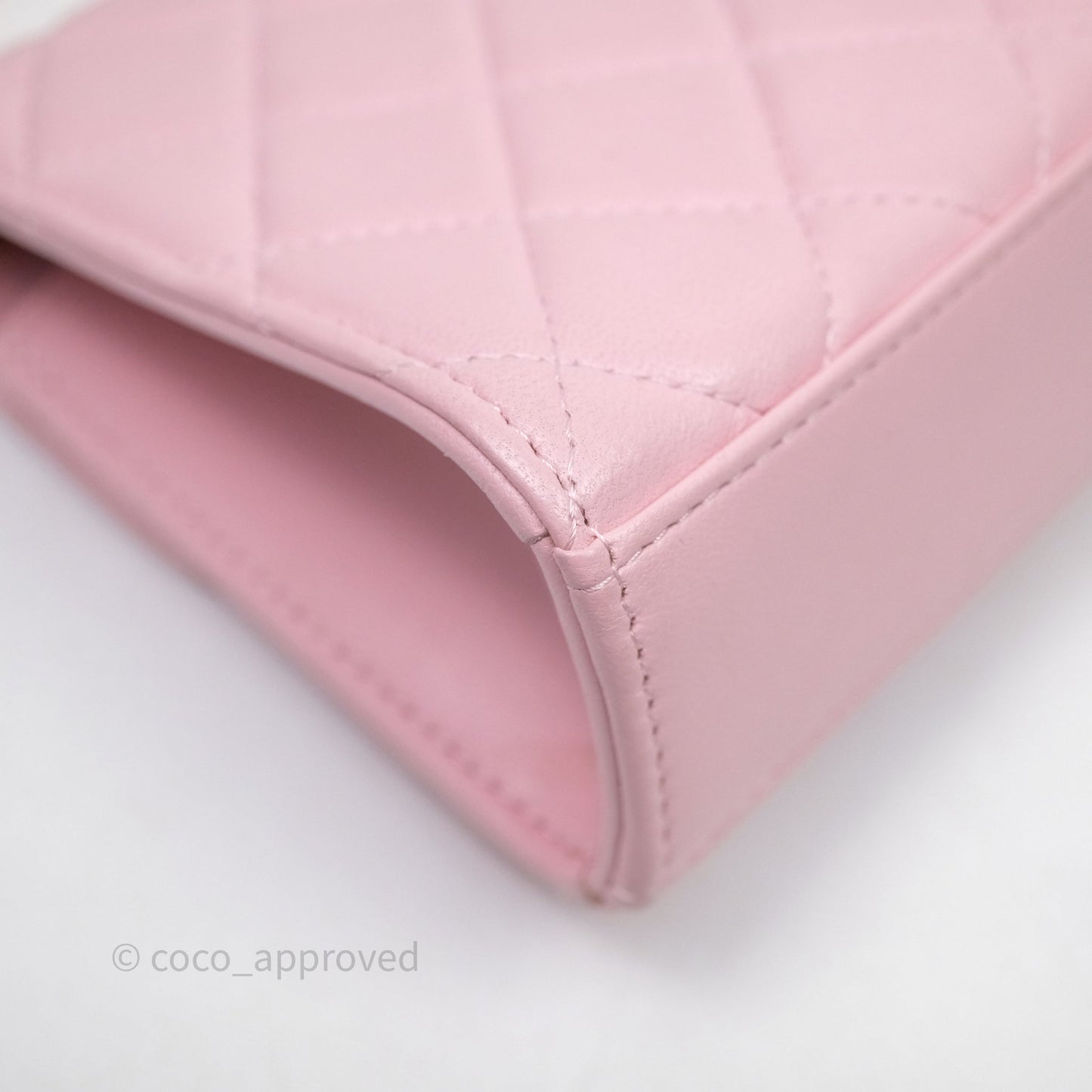 Chanel Mini Enamel Handle Clutch on Chain Pink Lambskin Gold Hardware
