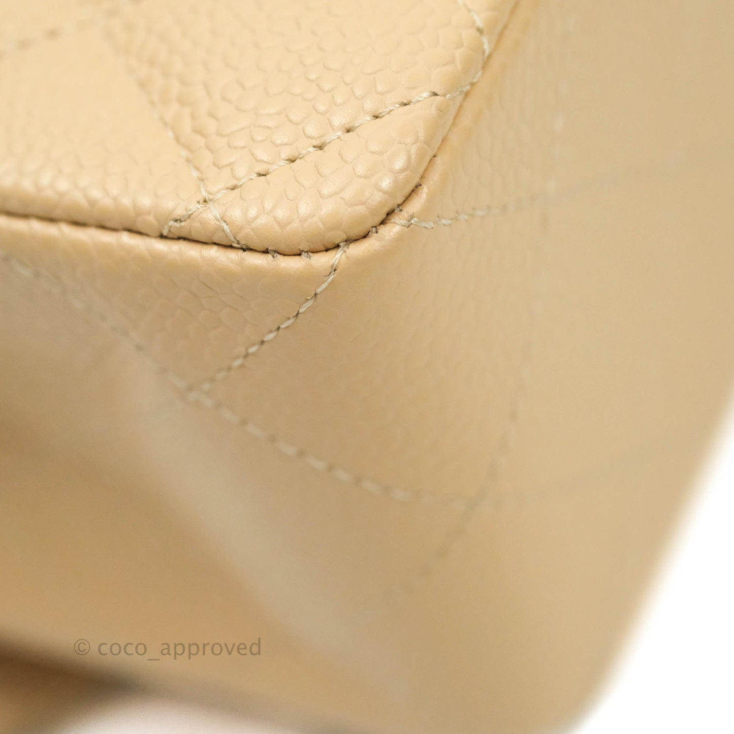 Chanel Classic Small S/M Flap Beige Caviar Silver Hardware
