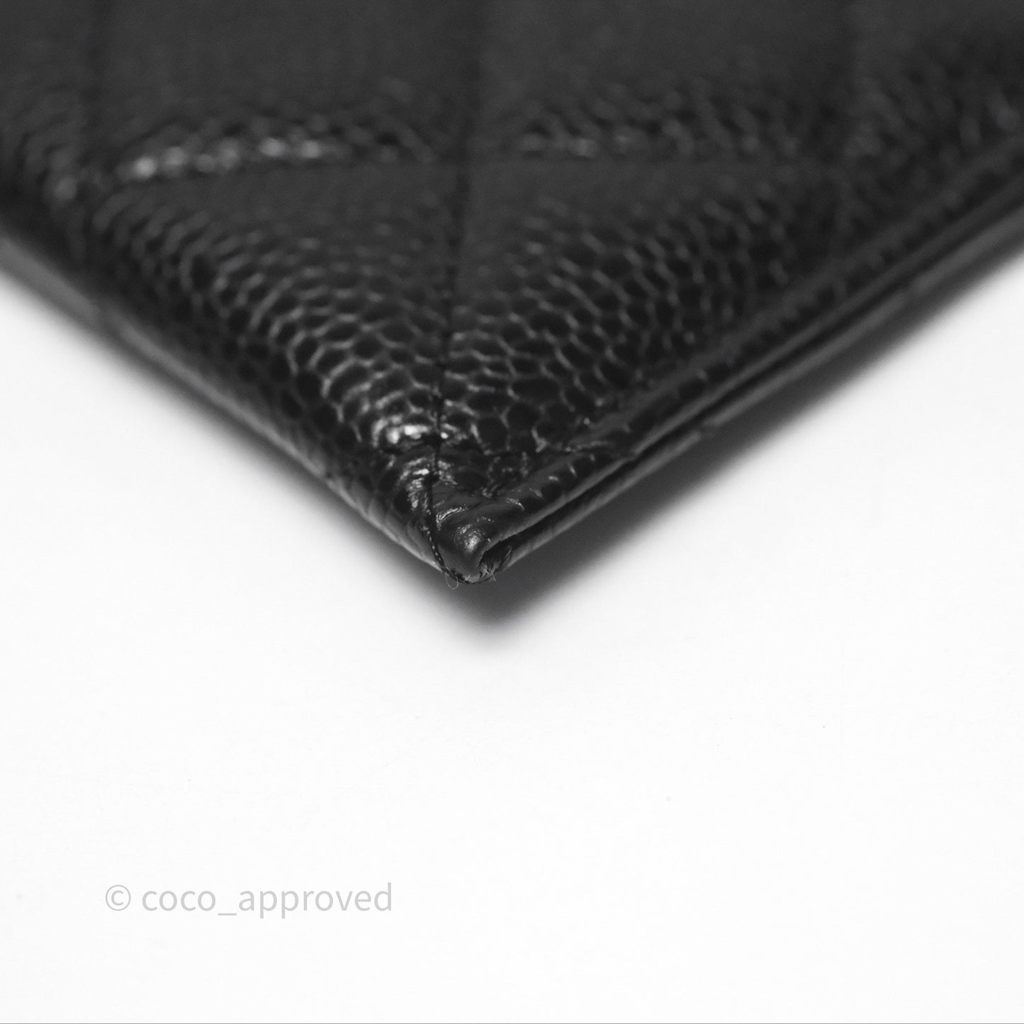 Chanel Classic Flat Card Holder Black Caviar Gold Hardware