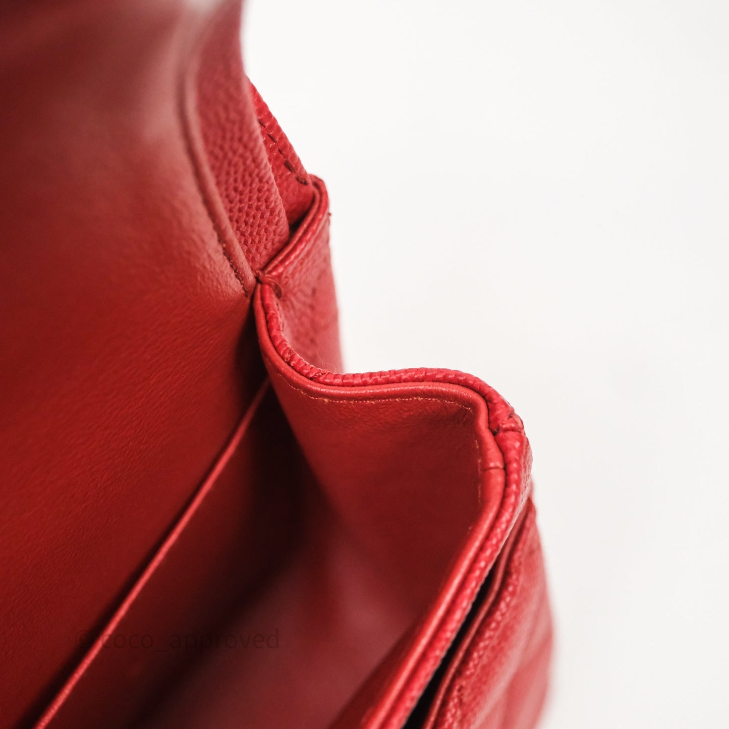 Chanel Classic M/L Medium Flap Quilted Red Caviar Silver Hardware
