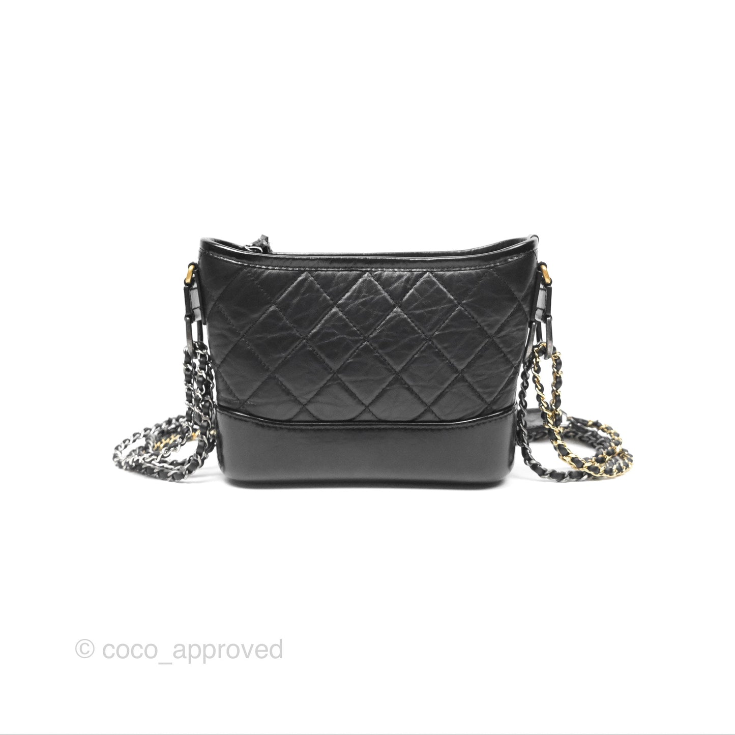 Chanel Small Gabrielle Hobo Quilted Black Aged Calfskin