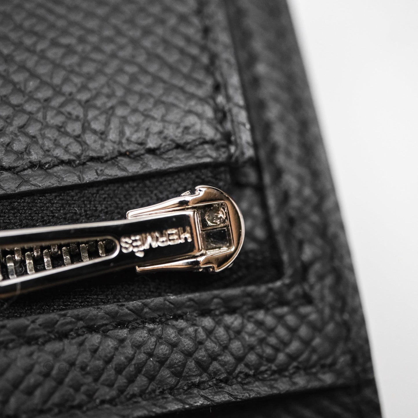 Hermès Bearn Compact Wallet Noir Epsom Palladium Hardware