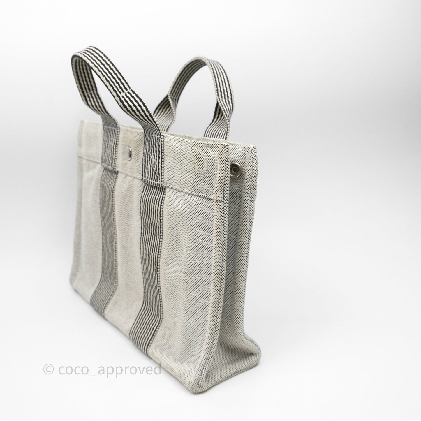Hermès Herline Tote Bag Grey Canvas Palladium Hardware