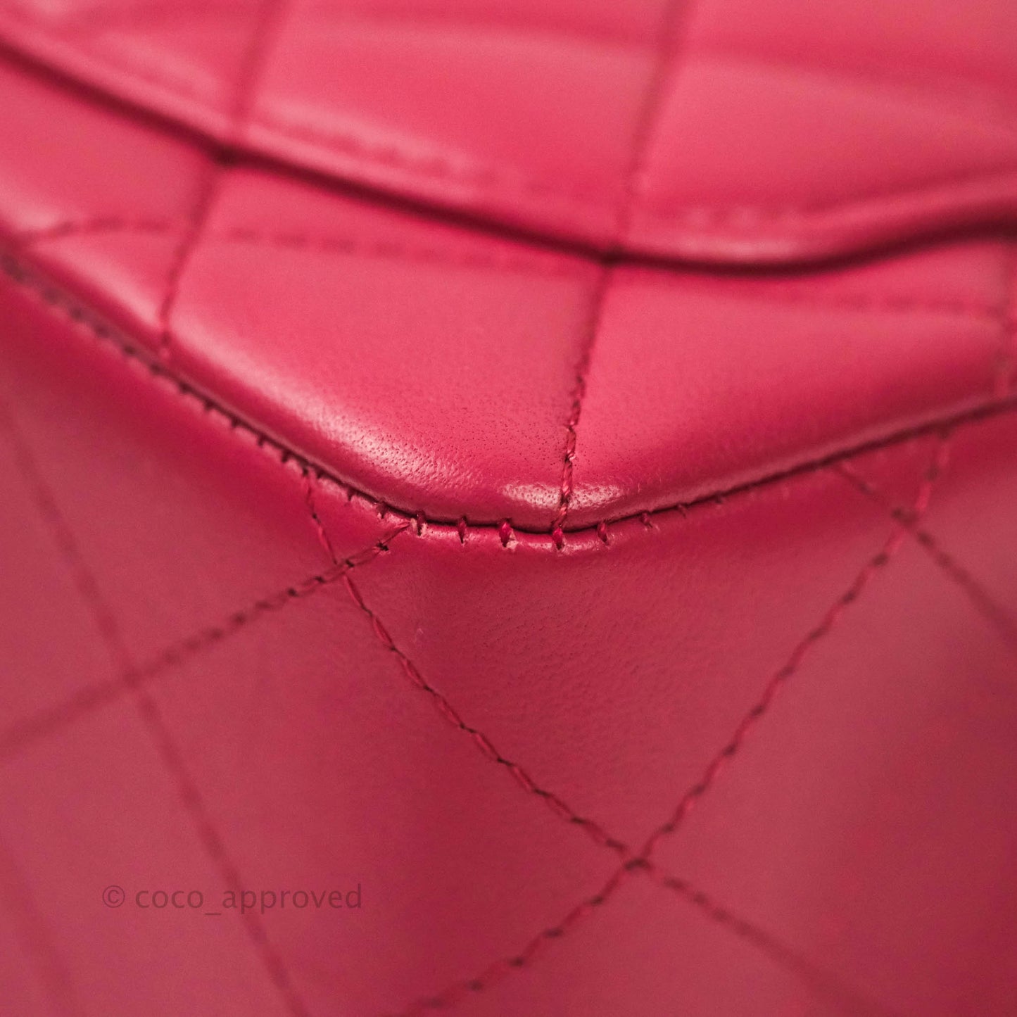 Chanel Classic Quilted Mini Square Flap Rosy Pink Lambskin Silver Hardware