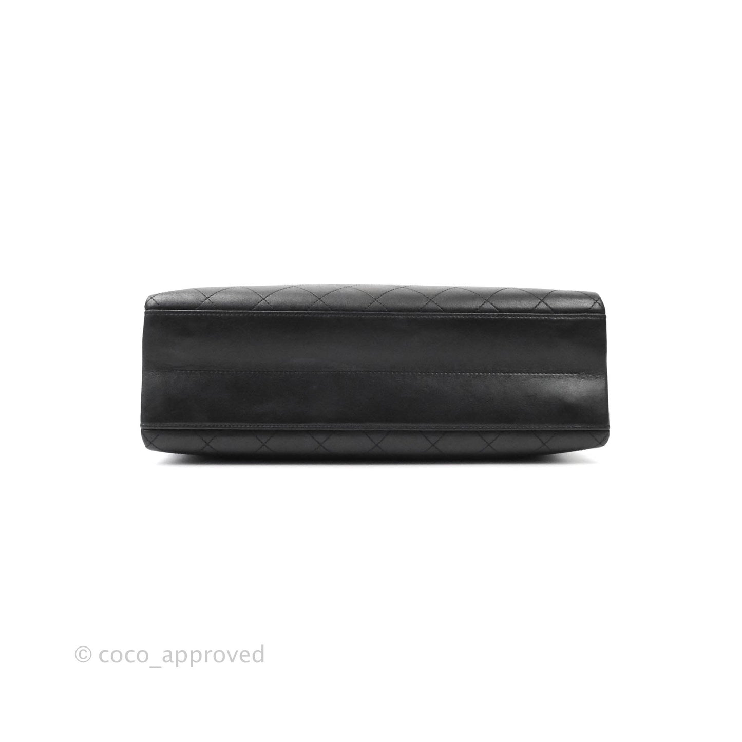 Chanel Flat Quilted Coco Luxe Large Shopping Bag Black Aged Gold Hardware 18P