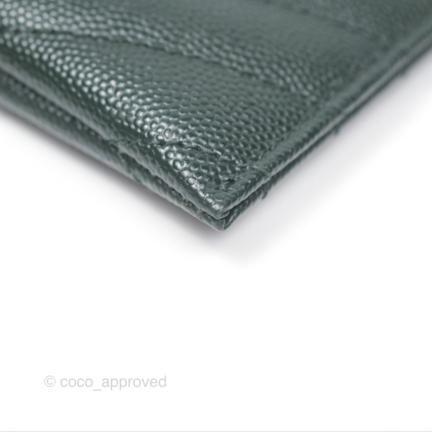 Saint Laurent Cassandre Matelasse Zipped Pouch Dark Green Gold Hardware