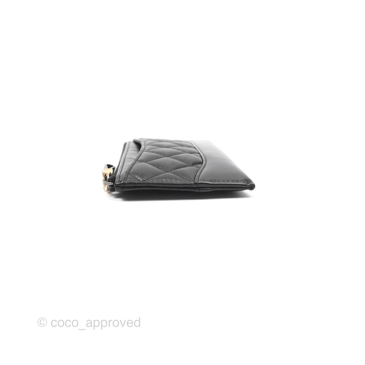 Chanel Quilted Gabrielle Zip Pouch Black Calfskin
