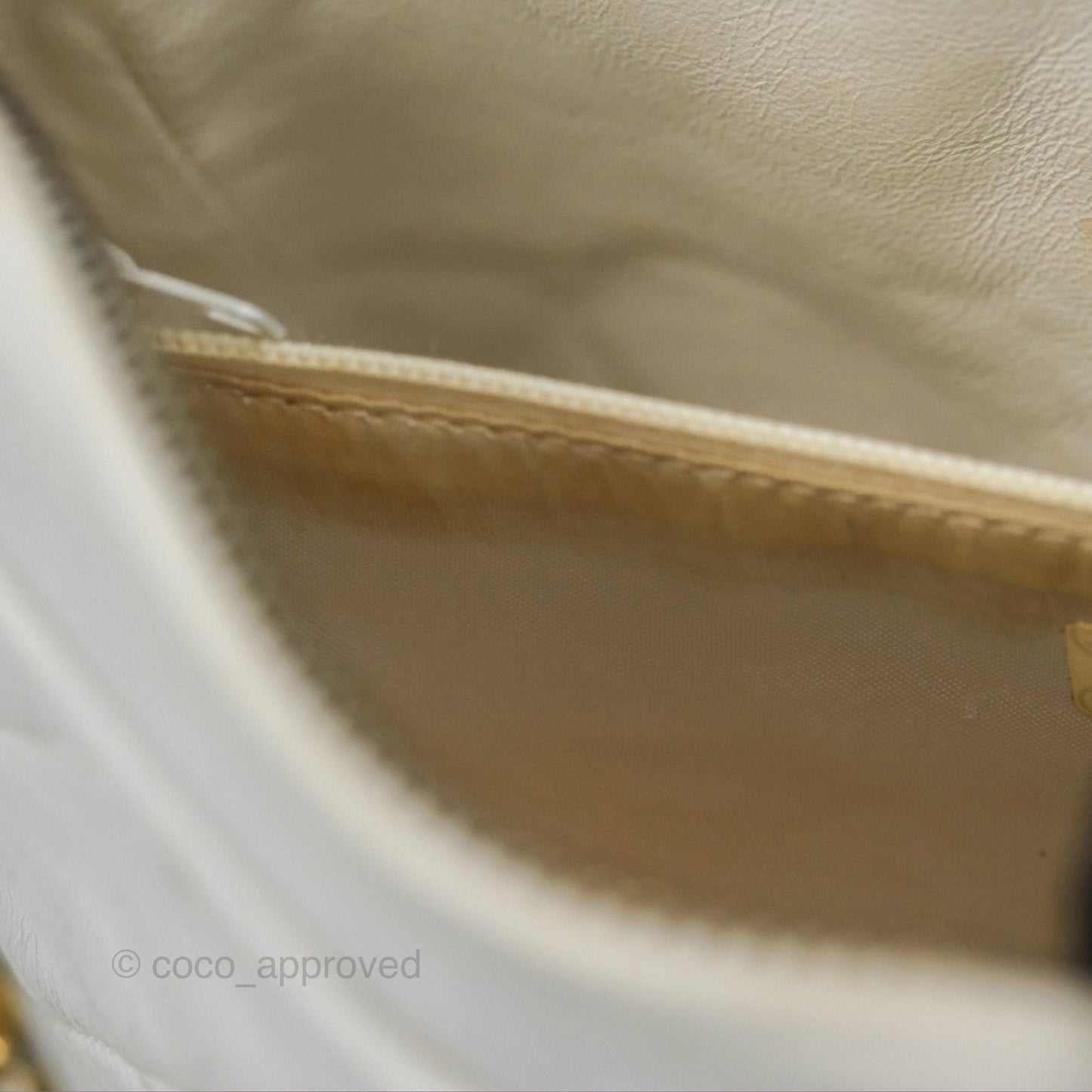 Chanel Vintage Small Camera Bag White Lambskin Gold Hardware