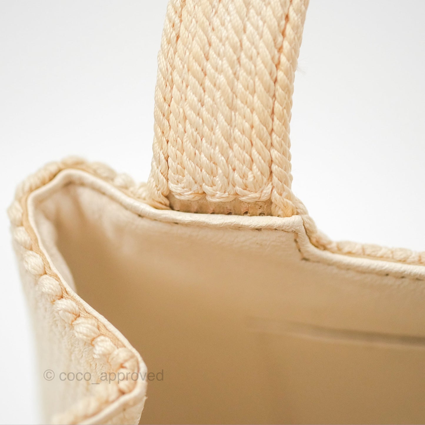 Chanel Vintage Mini Kelly Silk Rope Braided Cream Beige 24K Gold Hardware