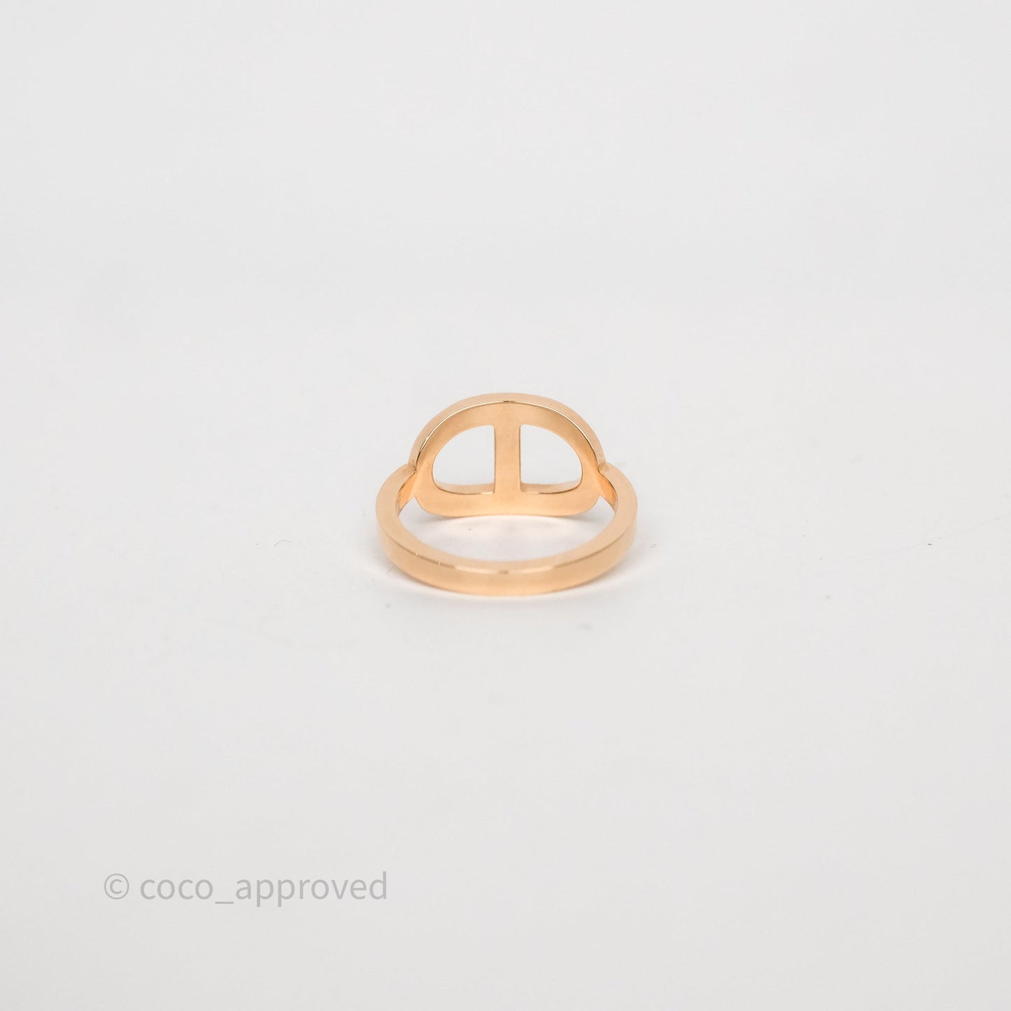 Hermès Chaine d'ancre Contour Ring Medium Model Diamonds Rose Gold Size 50
