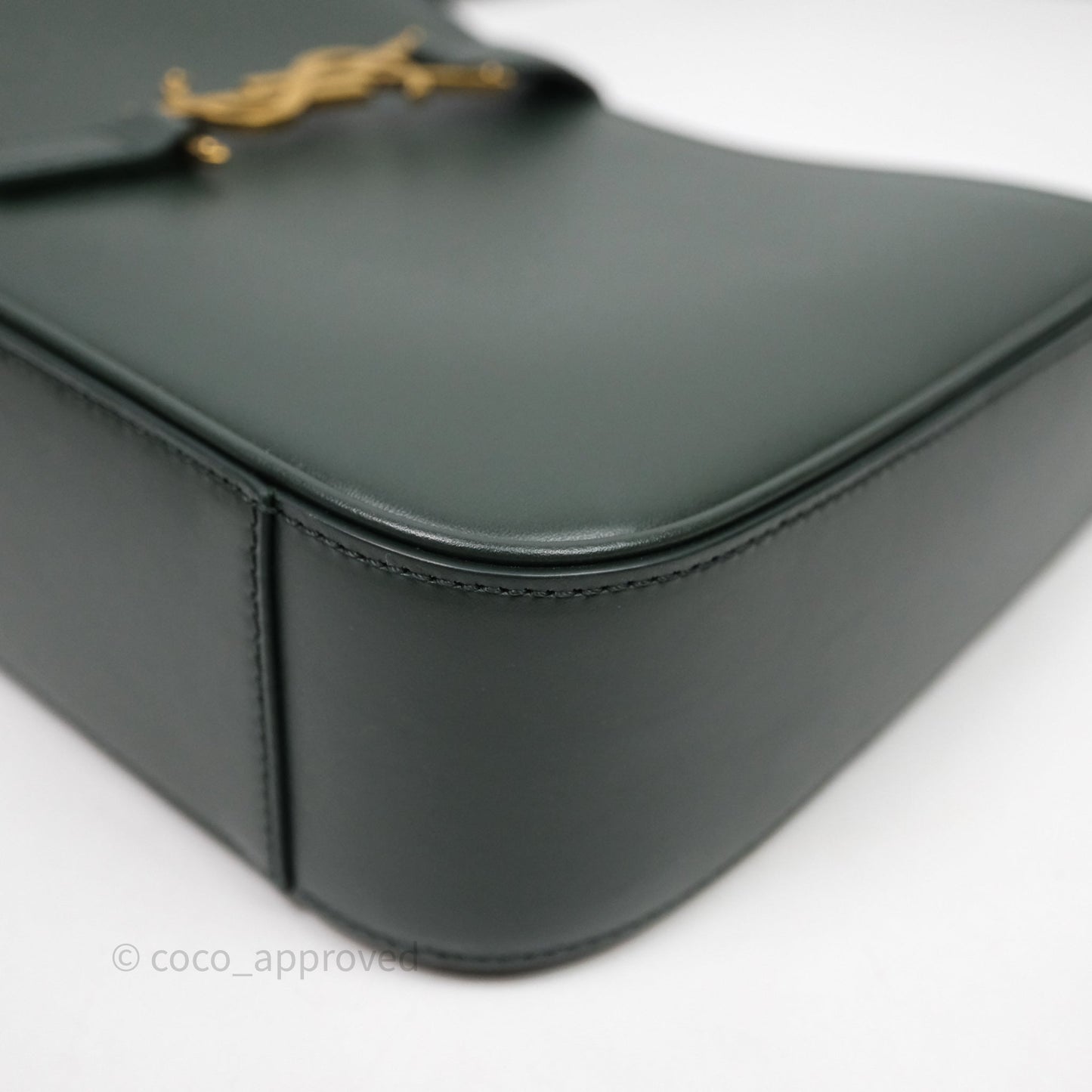 Saint Laurent ‘Le 5 a 7’ Hobo Bag Dark Green Smooth Calfskin