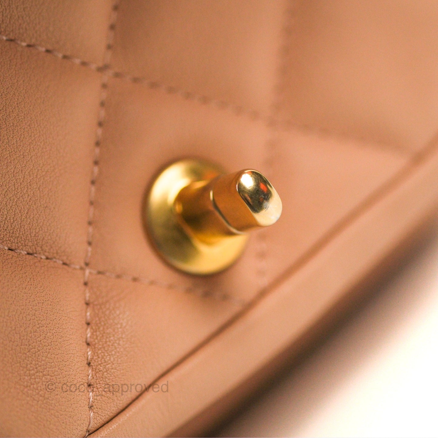 Chanel Messenger Bag Beige Pink Calfskin Aged Gold Hardware