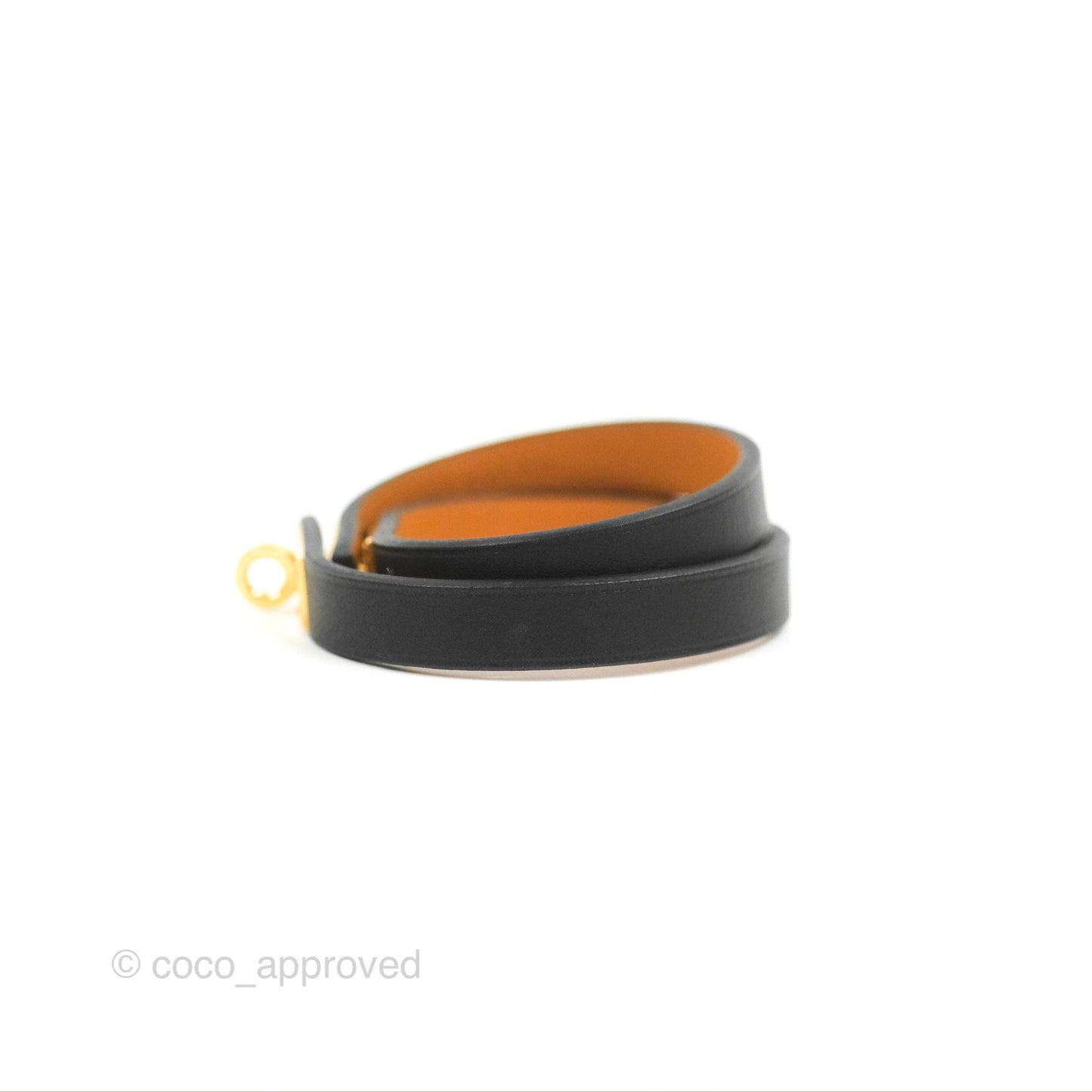 Hermès Mini Kelly Double Tour Bracelet Black Swift Gold Hardware