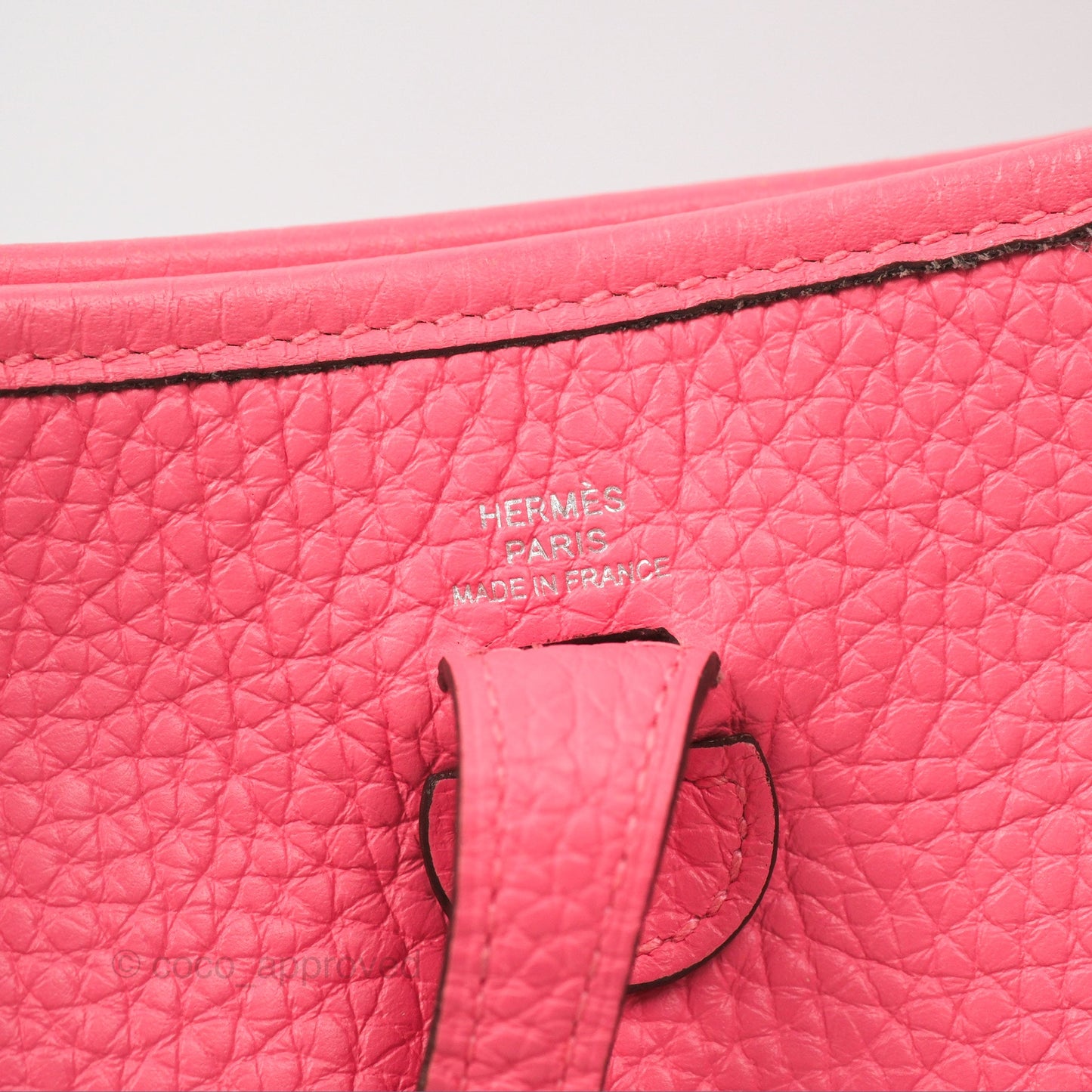 Hermès Mini Evelyne 16 Rose Azalee Clemence Palladium Hardware