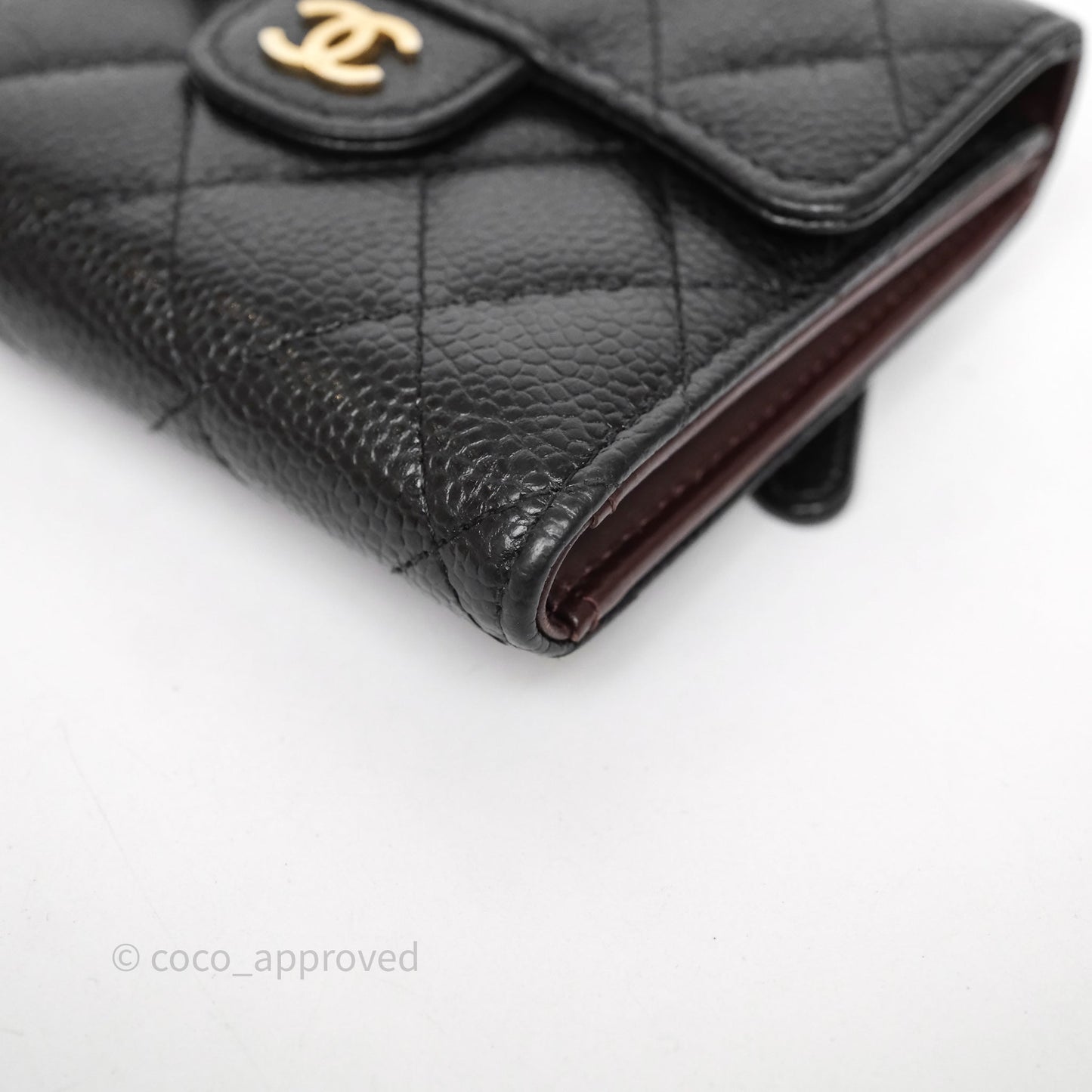 Chanel Classic Short Flap Wallet Black Caviar Gold Hardware