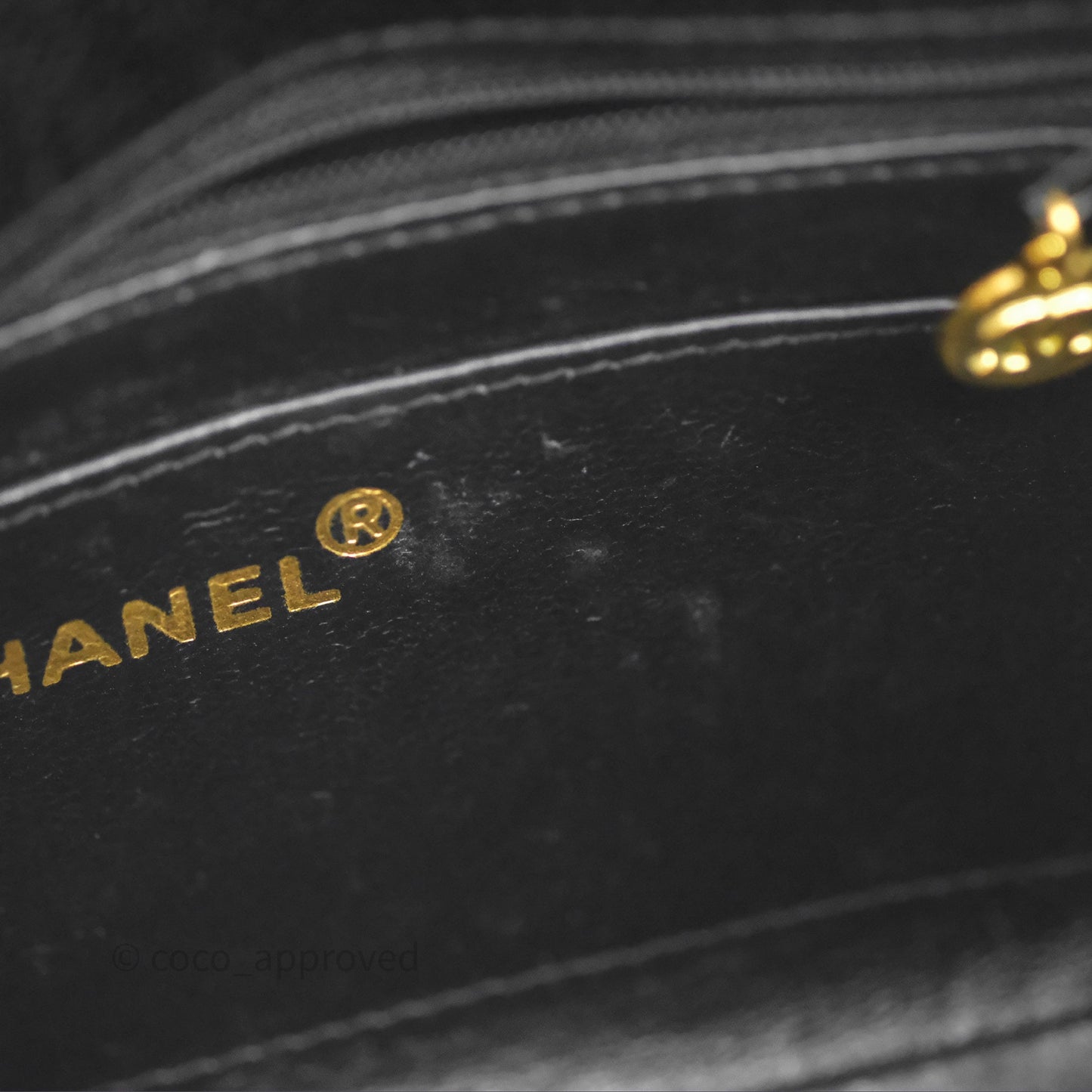 Chanel Small Vintage Quilted Classic Diana Flap Bag Black Caviar 24K Gold Hardware