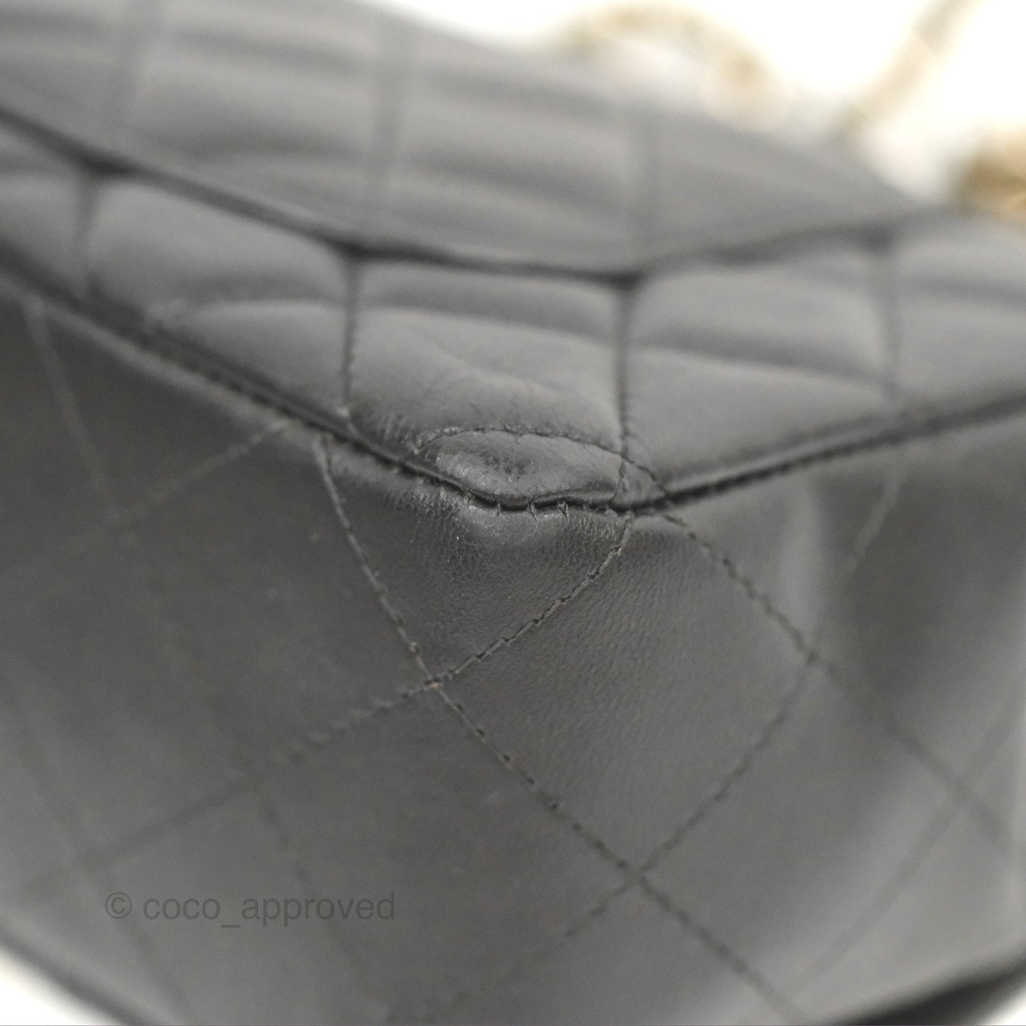 Chanel Quilted Mini Rectangular Flap Black Lambskin Gold Hardware